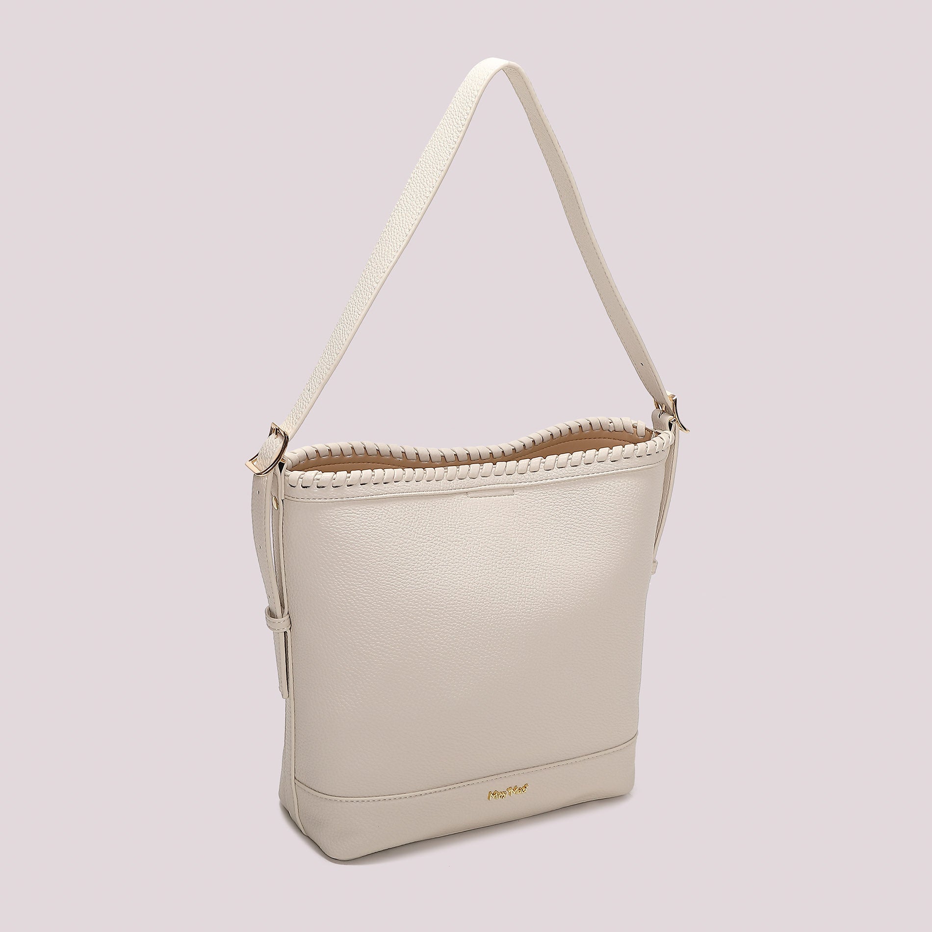 Mimi Mua borsa a spalla elegante con dettaglio intrecciato PANNA TU | Giò Fashion
