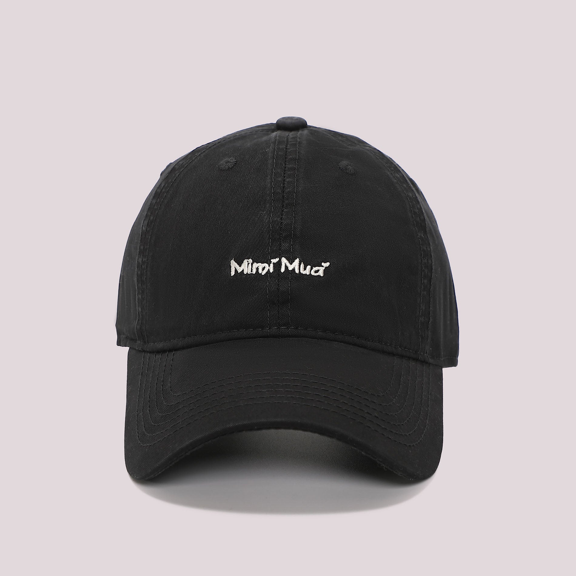 Cappello con visiera Mimi Mua in cotone con logo ricamato NERO TU | Giò Fashion