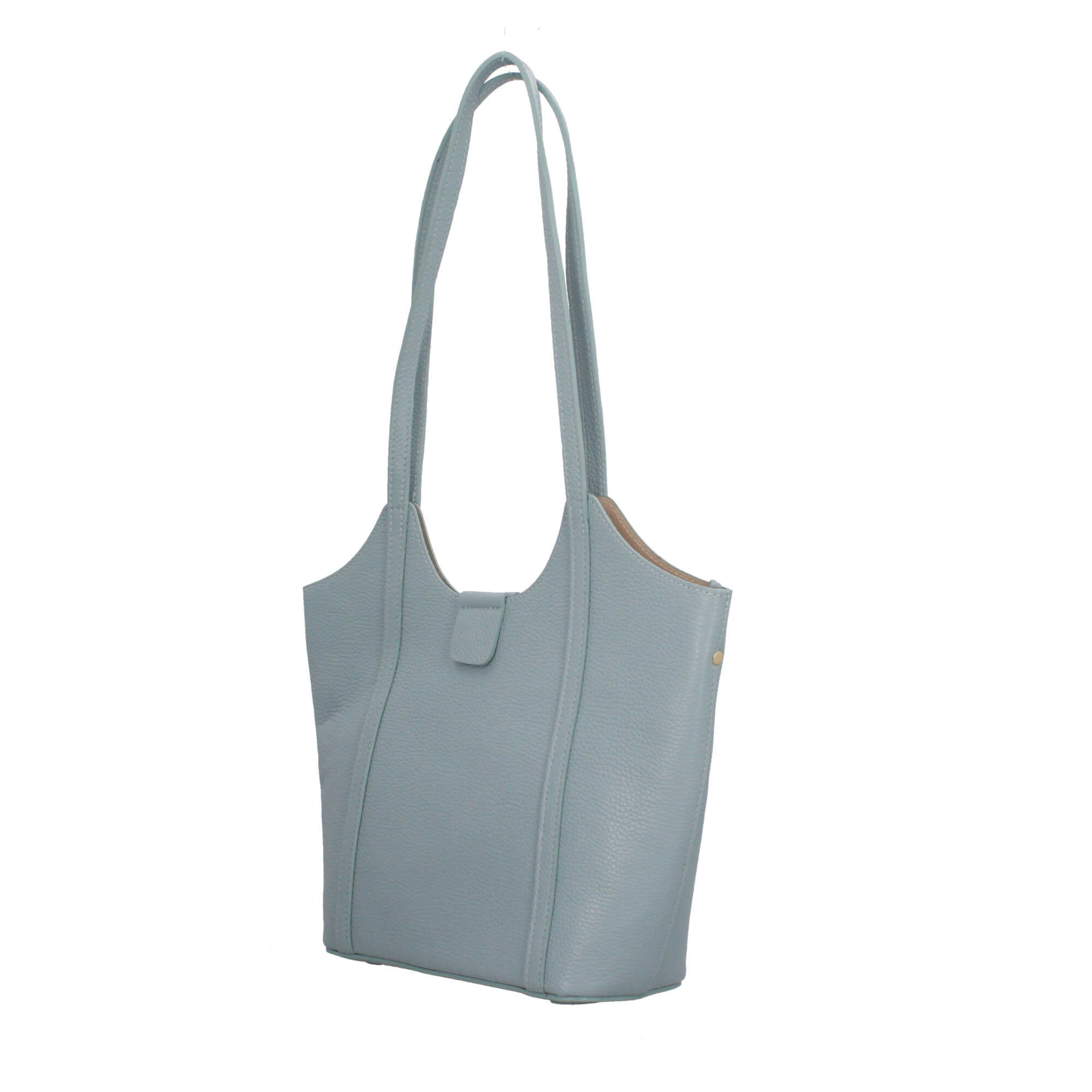 Borsa Made in Italy a spalla in vera pelle con linea affusolata