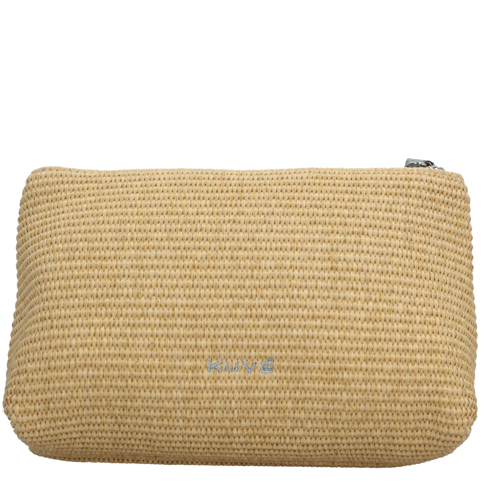 Pochette Kuve in paglia con scritta Saint Tropez