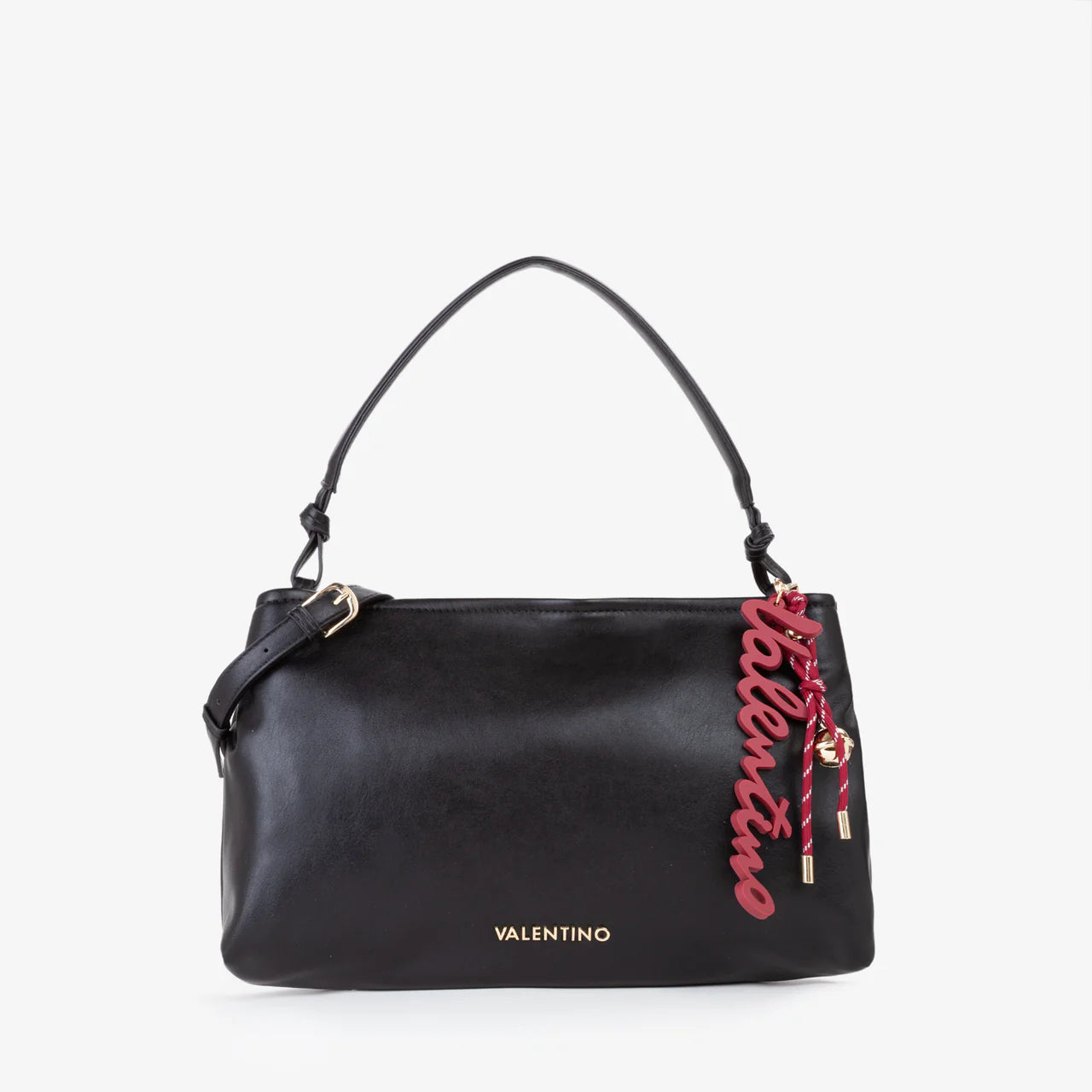 Valentino borsa a mano con tracolla e charm logo