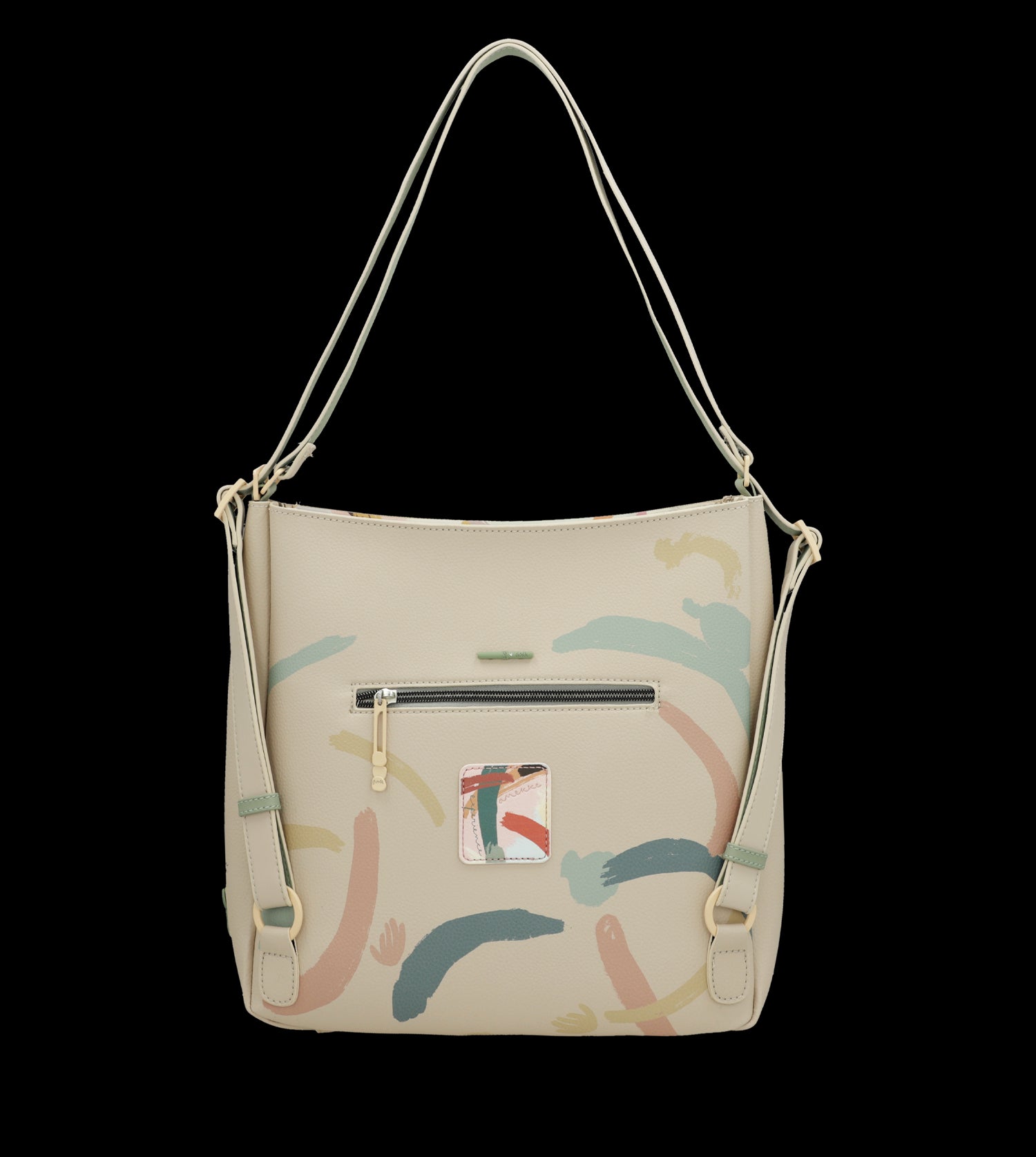 Borsa a spalla Anekke con incisioni artistiche e charm decorativo