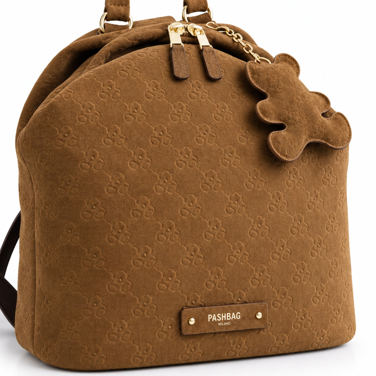 PashBag Zaino Donna con Lavorazione in Rilievo e Charm