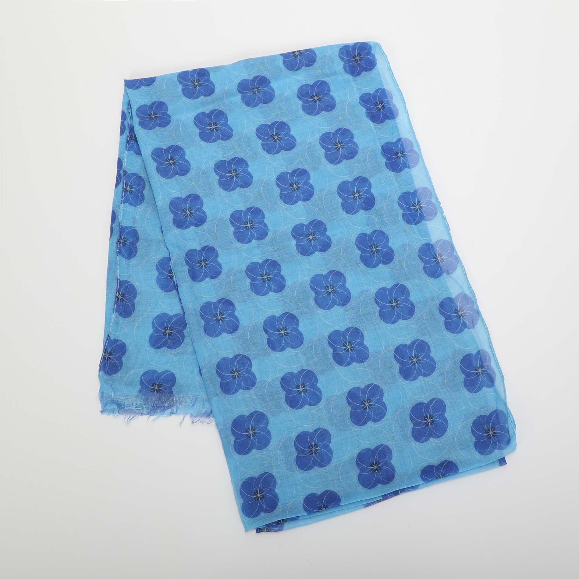 Foulard Mimi Mua con fiori geometrici Blu TU | Giò Fashion