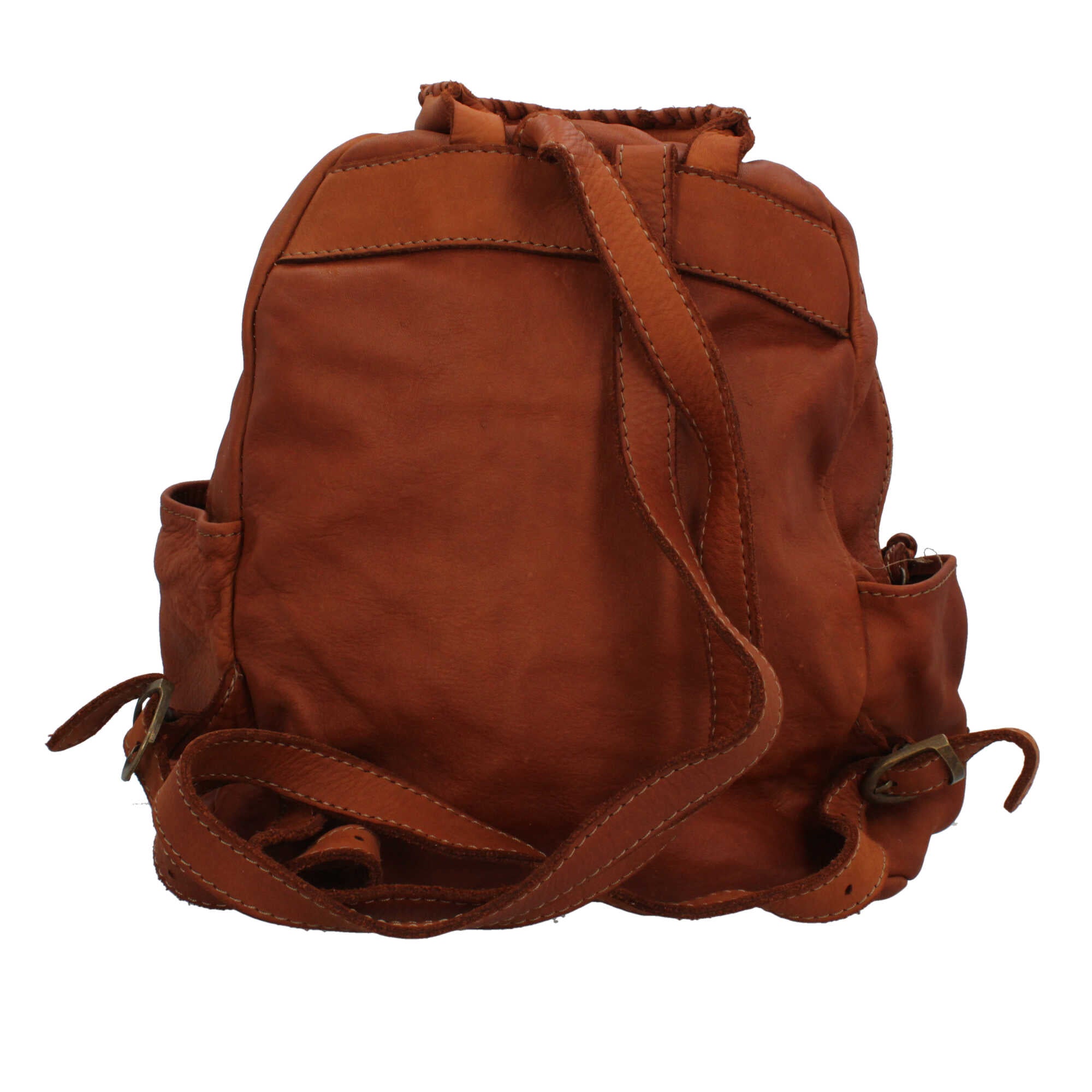 Zaino Made in Italy in pelle morbida con tasche e zip frontale