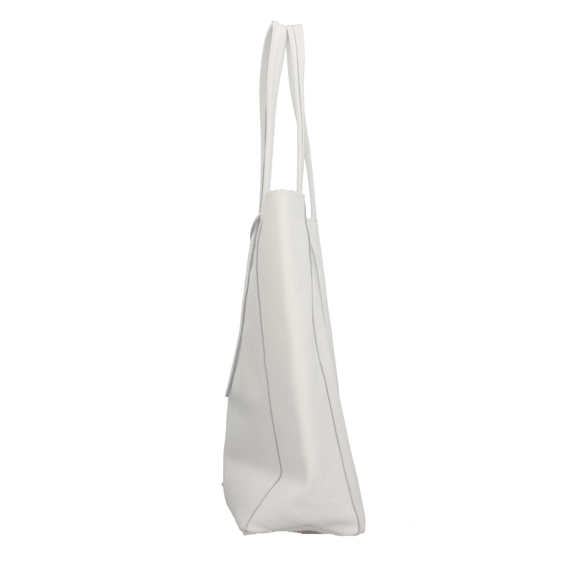 Shopper in pelle martellata Made in Italy dal design essenziale