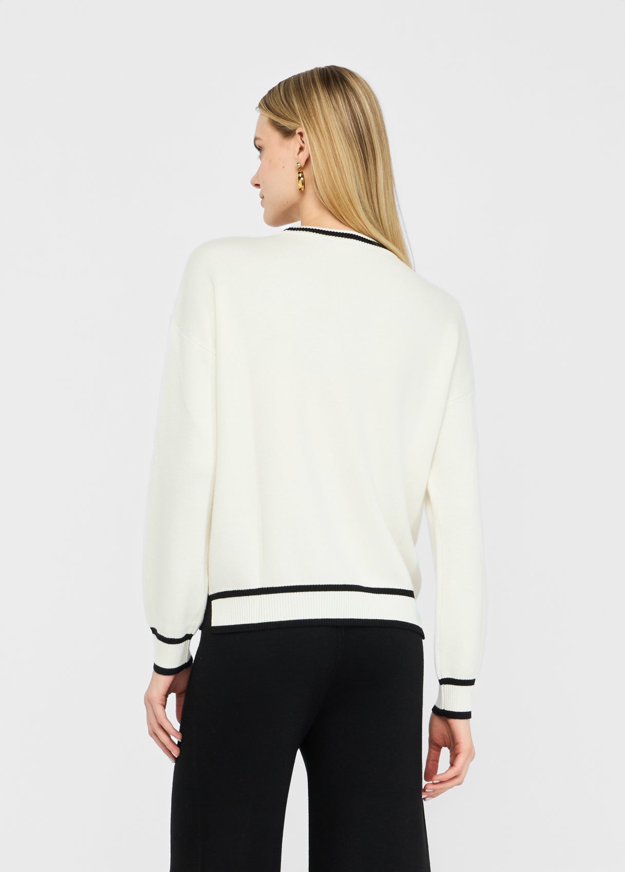 Liu Jo maglia girocollo in maglia con dettagli logati Bianco S | Giò Fashion