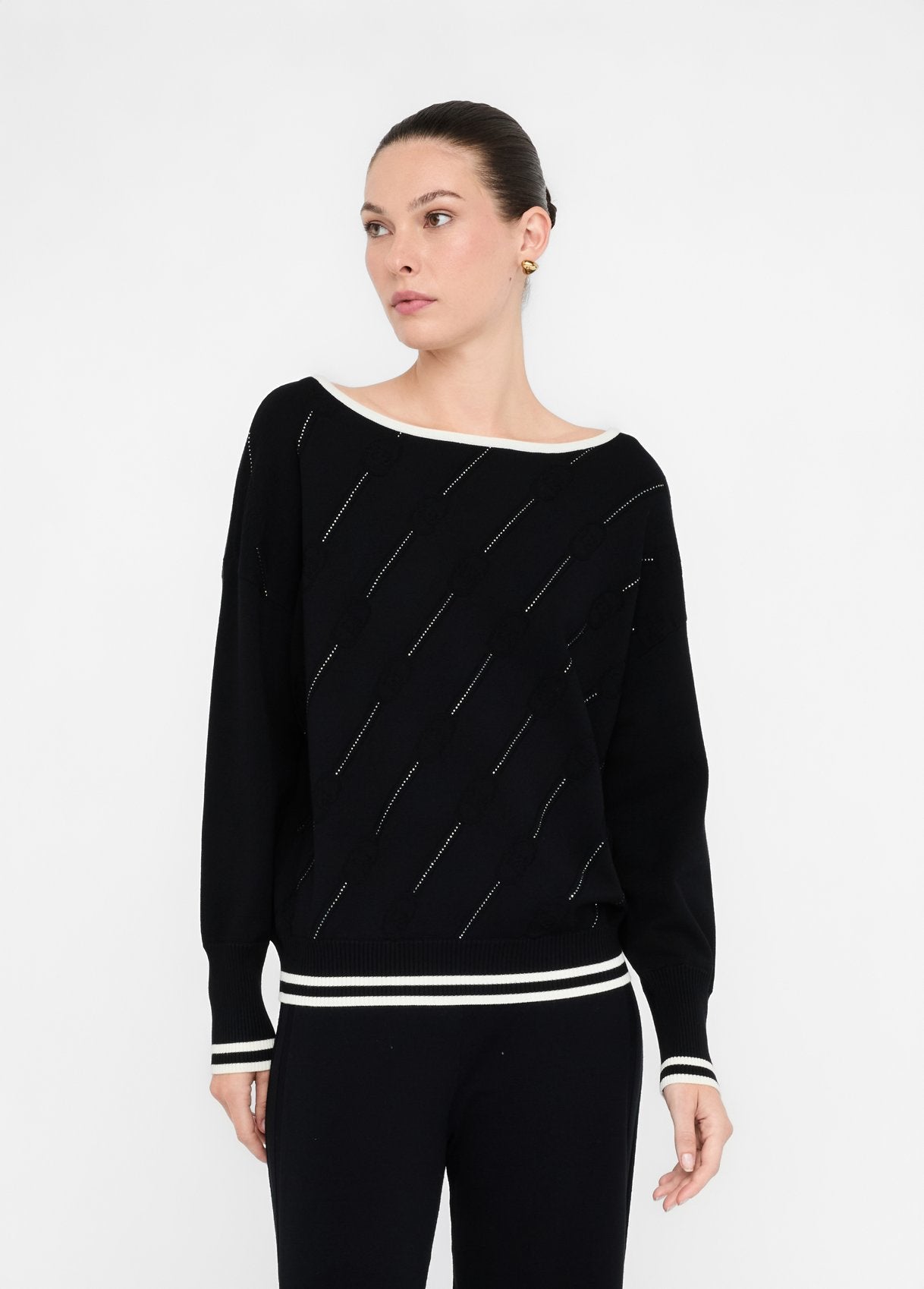 Maglione Liu Jo con lavorazione traforata Nero L | Giò Fashion