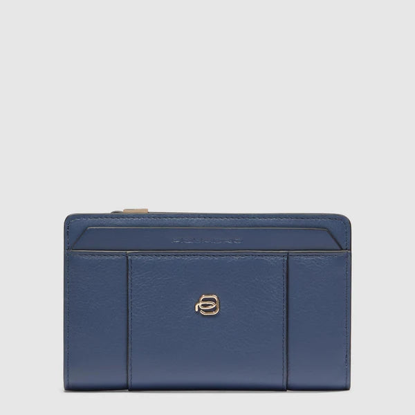 Portafoglio compatto Piquadro in pelle con scomparti organizzati