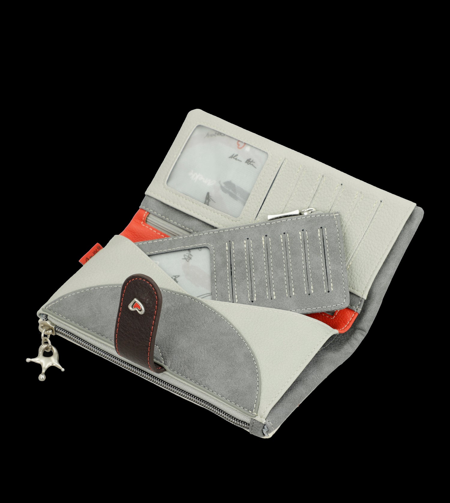 Portafoglio Anekke con ricami artistici e chiusura zip