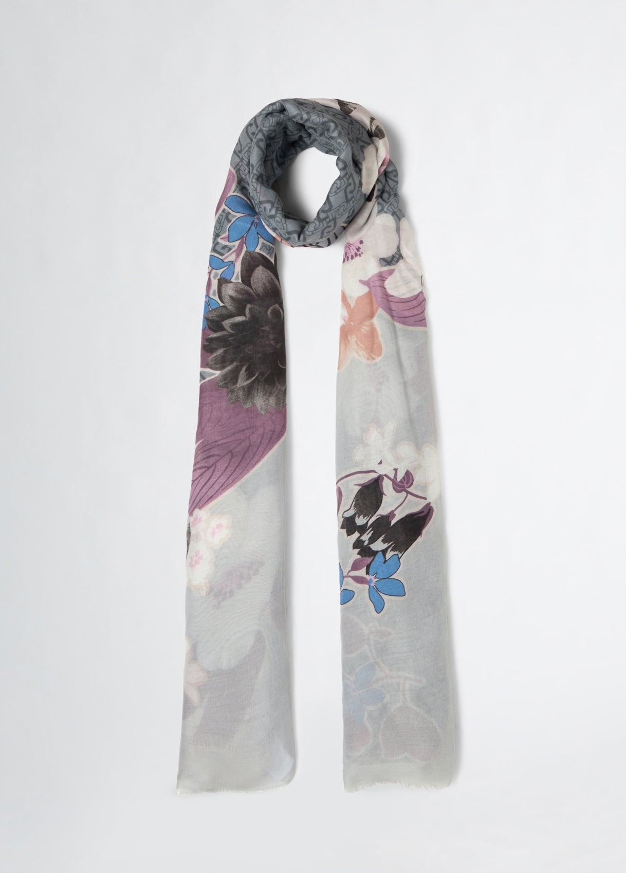 Foulard Donna Liu Jo con Monogram e Dettagli Grafici Nero TU | Giò Fashion