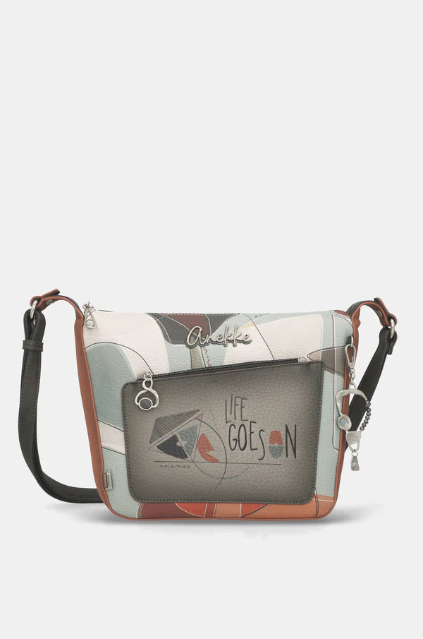 Borsa a tracolla donna Anekke con tasca frontale e zip Beige TU | Giò Fashion