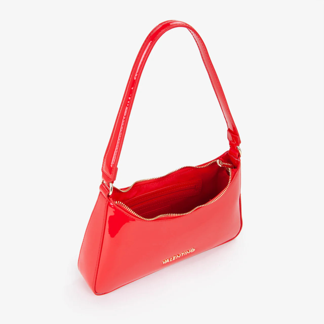 Borsa a spalla Valentino modello Kelly con finitura lucida Rosso TU | Giò Fashion