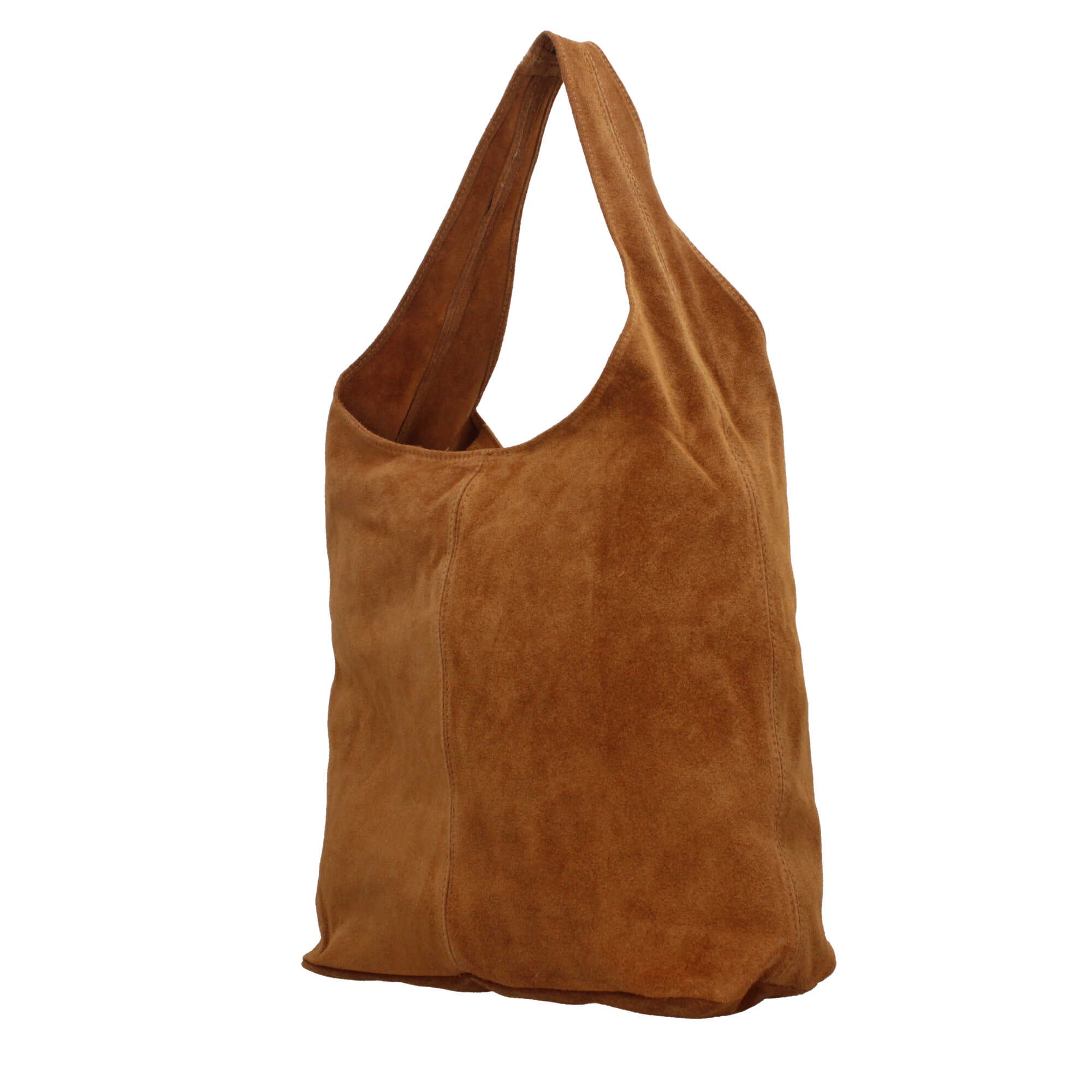 Borsa a spalla in camoscio Made in Italy dal design contemporaneo