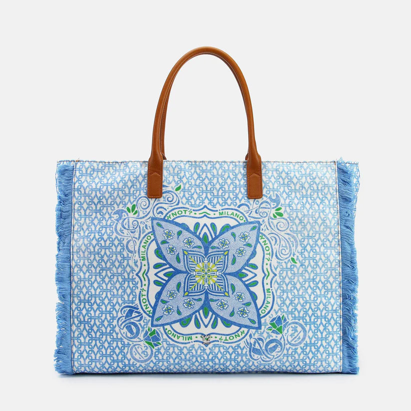 YNot Shopper Milano con stampa mandala e frange laterali