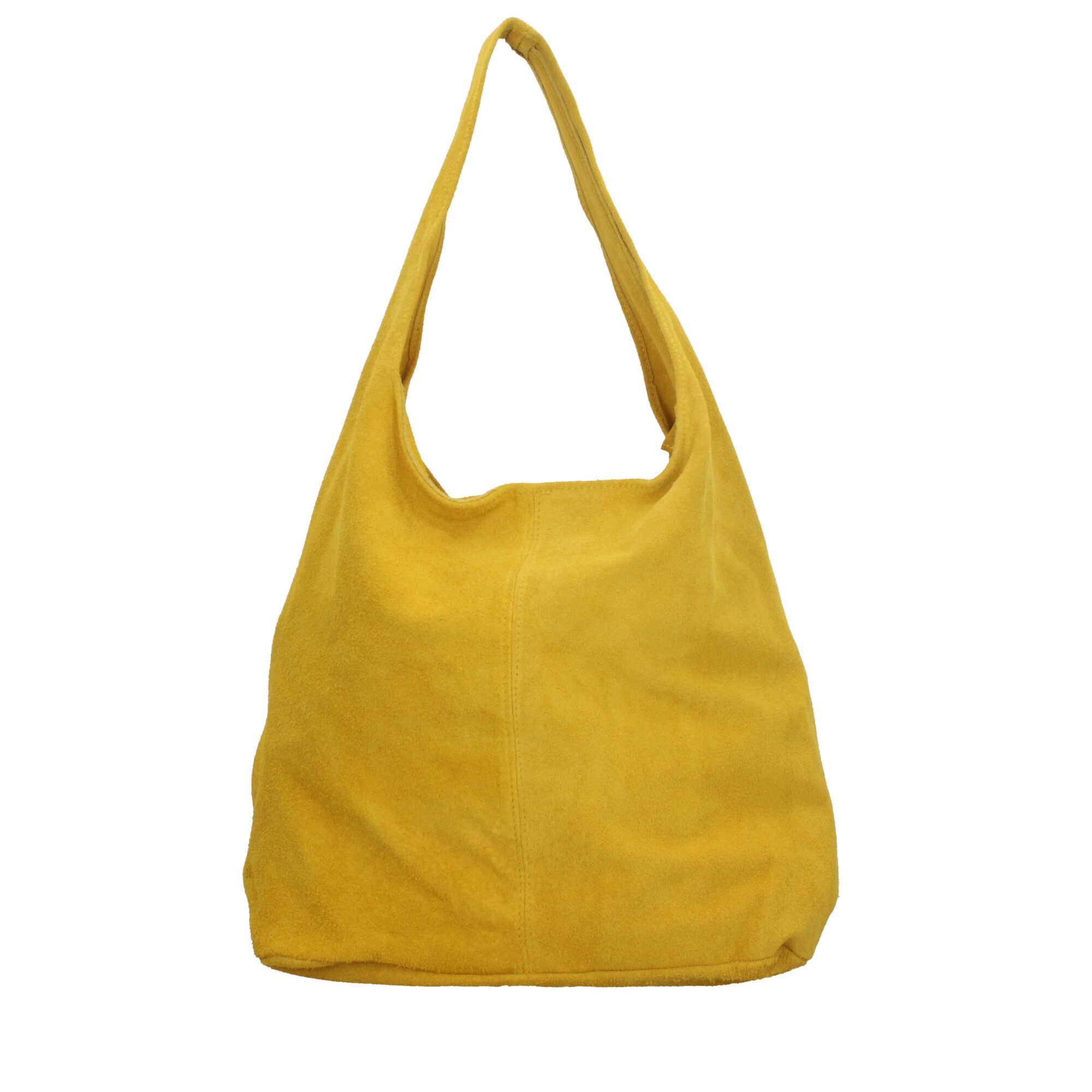 Borsa a spalla in camoscio Made in Italy dal design contemporaneo