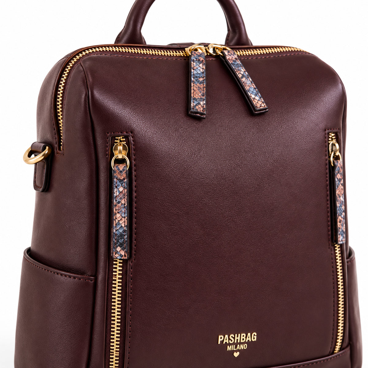 PashBag Zaino Donna con Doppia Zip Frontale
