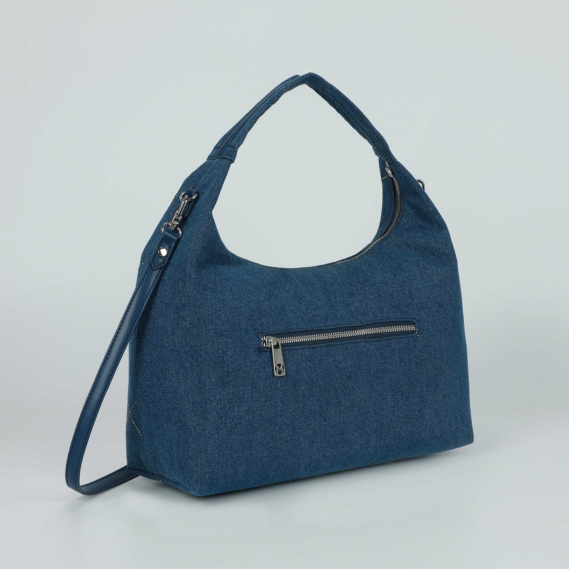 Mimi Mua borsa a sacca in jeans con strass