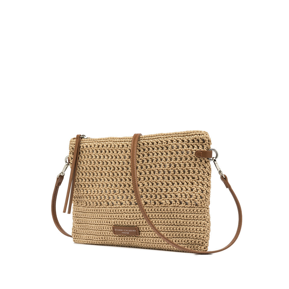 Pochette Gianni Chiarini in tessuto uncinetto con tracolla removibile