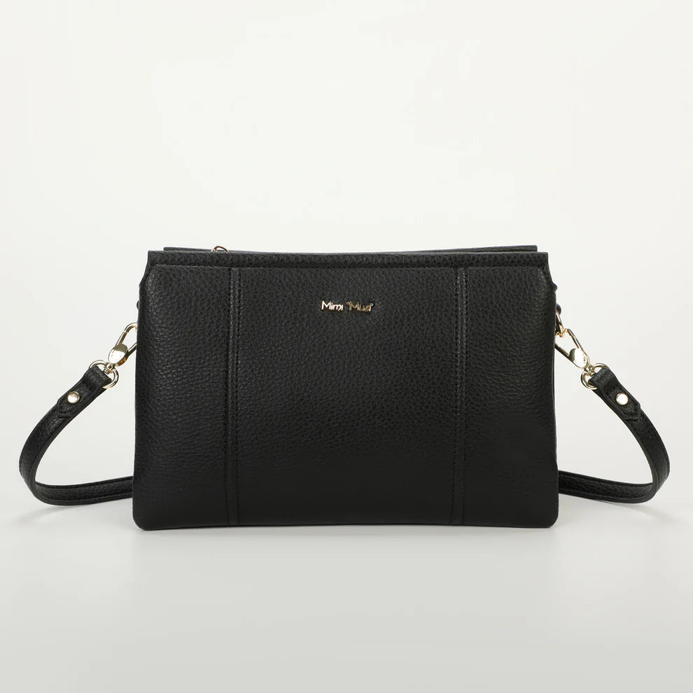 Borsa a tracolla Mimo Mua minimal con finitura effetto pelle NERO TU | Giò Fashion