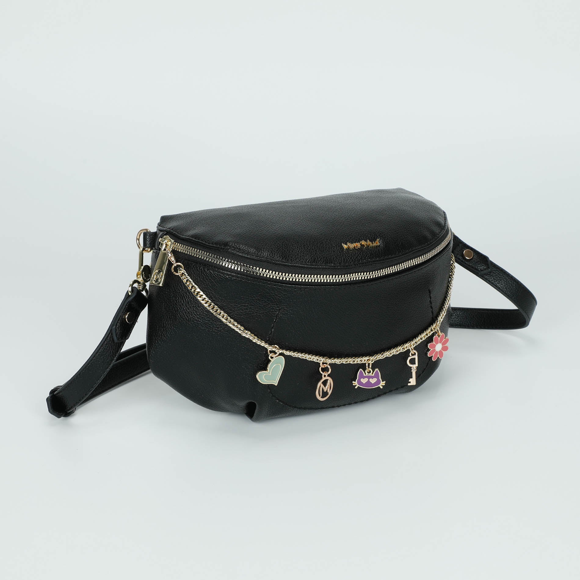 Mimi Mua marsupio con catena decorativa e chiusura zip