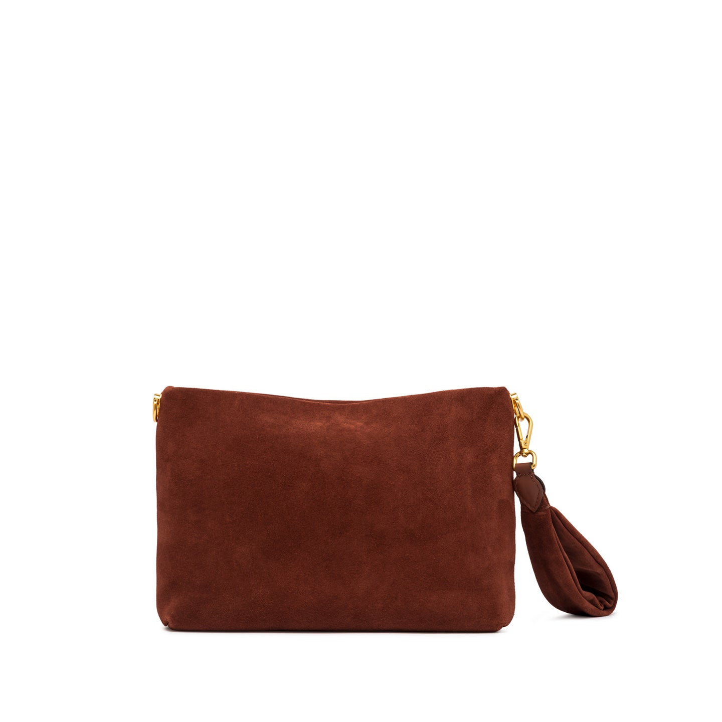 Pochette Gianni Chiarini in suede con tracolla intrecciata