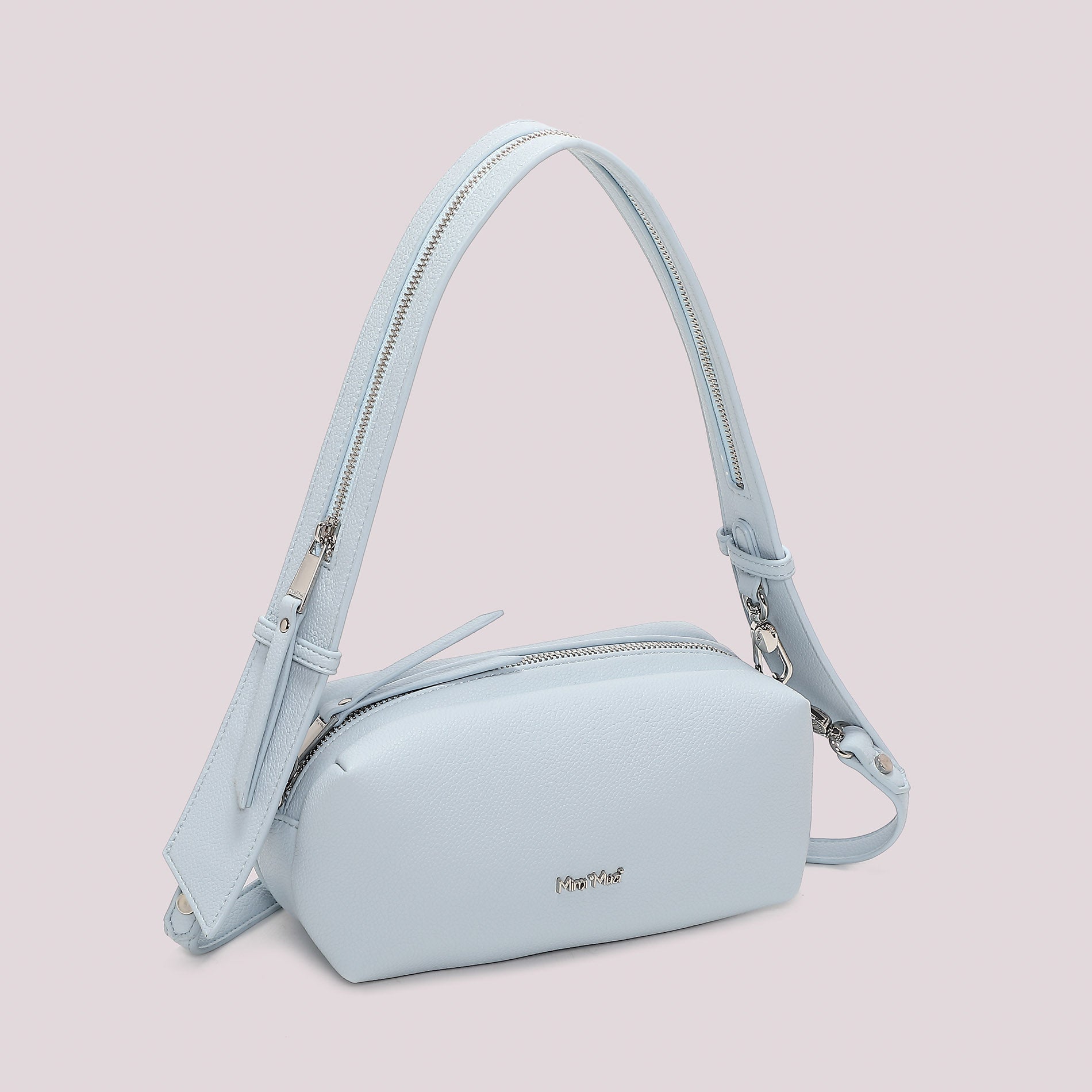 Mimi Mua borsa a tracolla compatta e moderna con zip AZZURRO TU | Giò Fashion