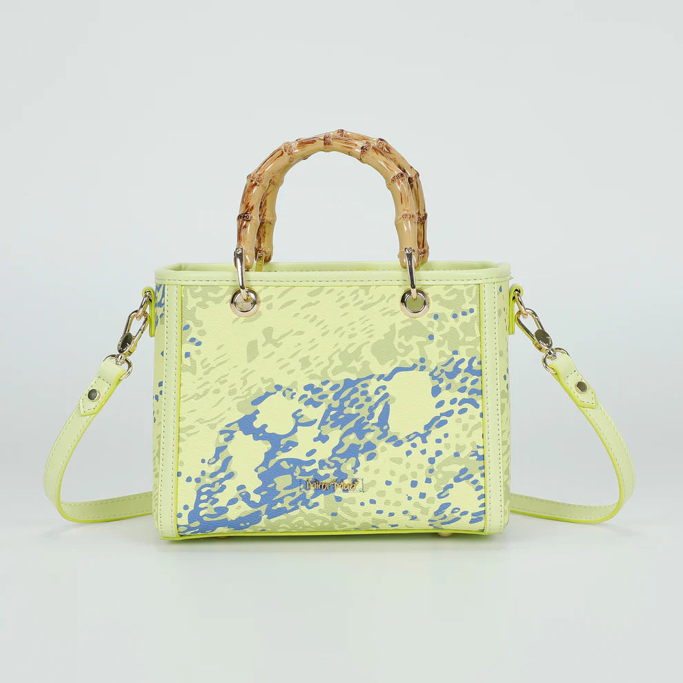 Borsa a mano Mimi Mua con manici effetto bamboo Giallo TU | Giò Fashion
