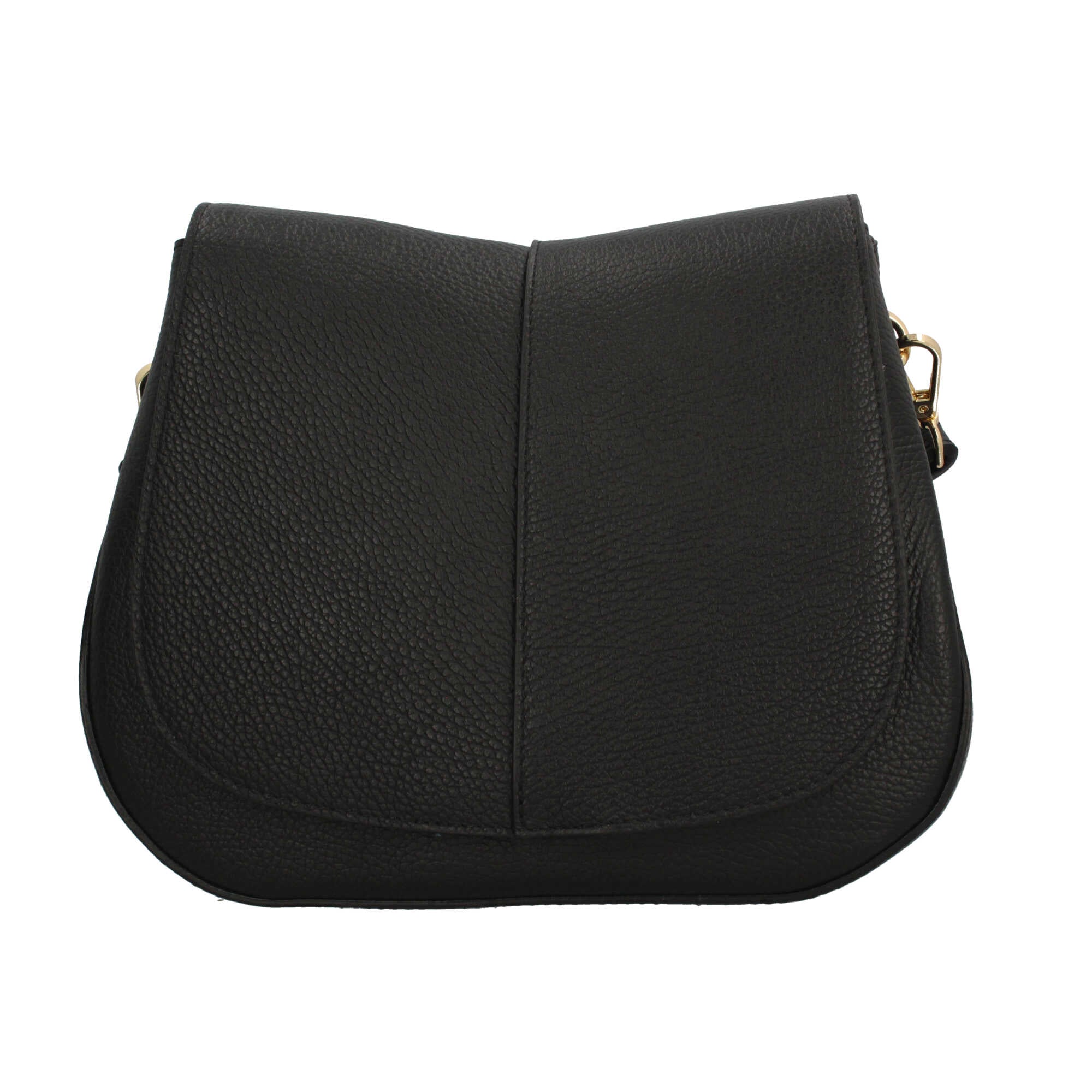 Borsa Made in Italy a spalla in stile compatto con manico regolabile NERO TU | Giò Fashion