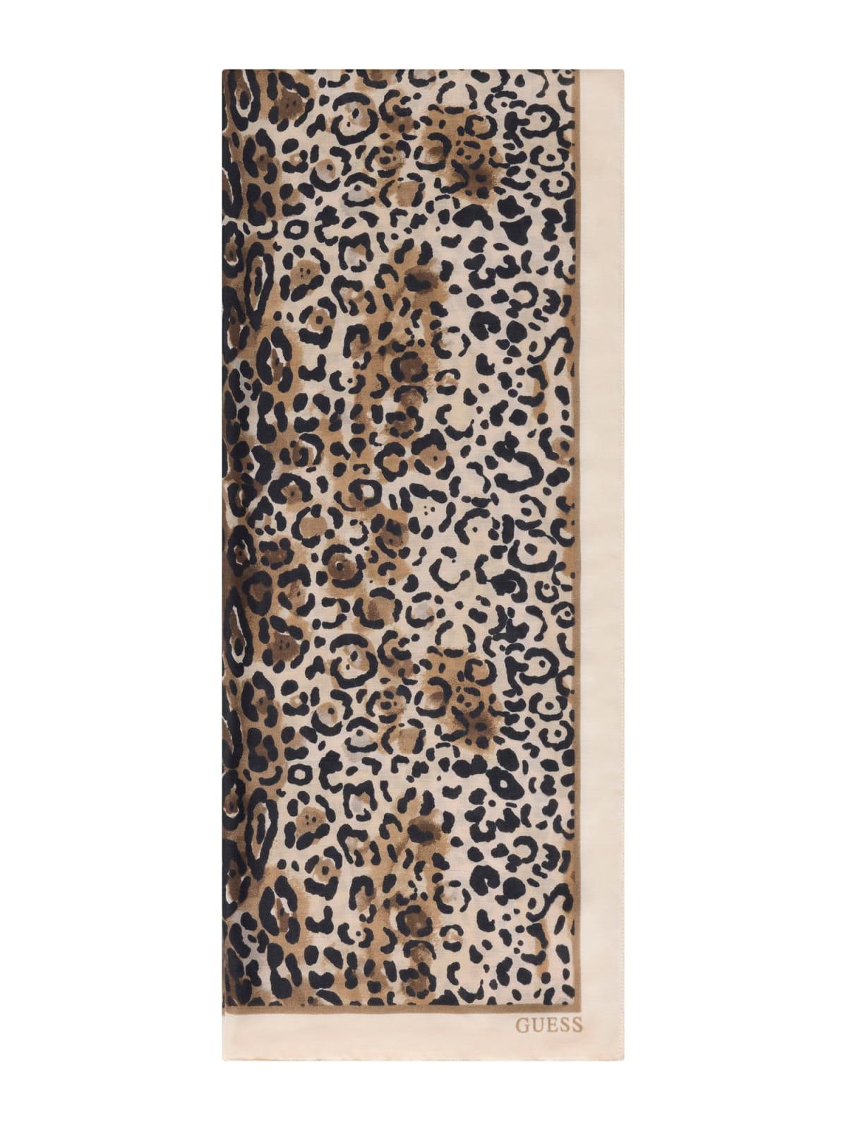 Foulard Guess donna stampa animalier con logo e bordo elegante Beige TU | Giò Fashion