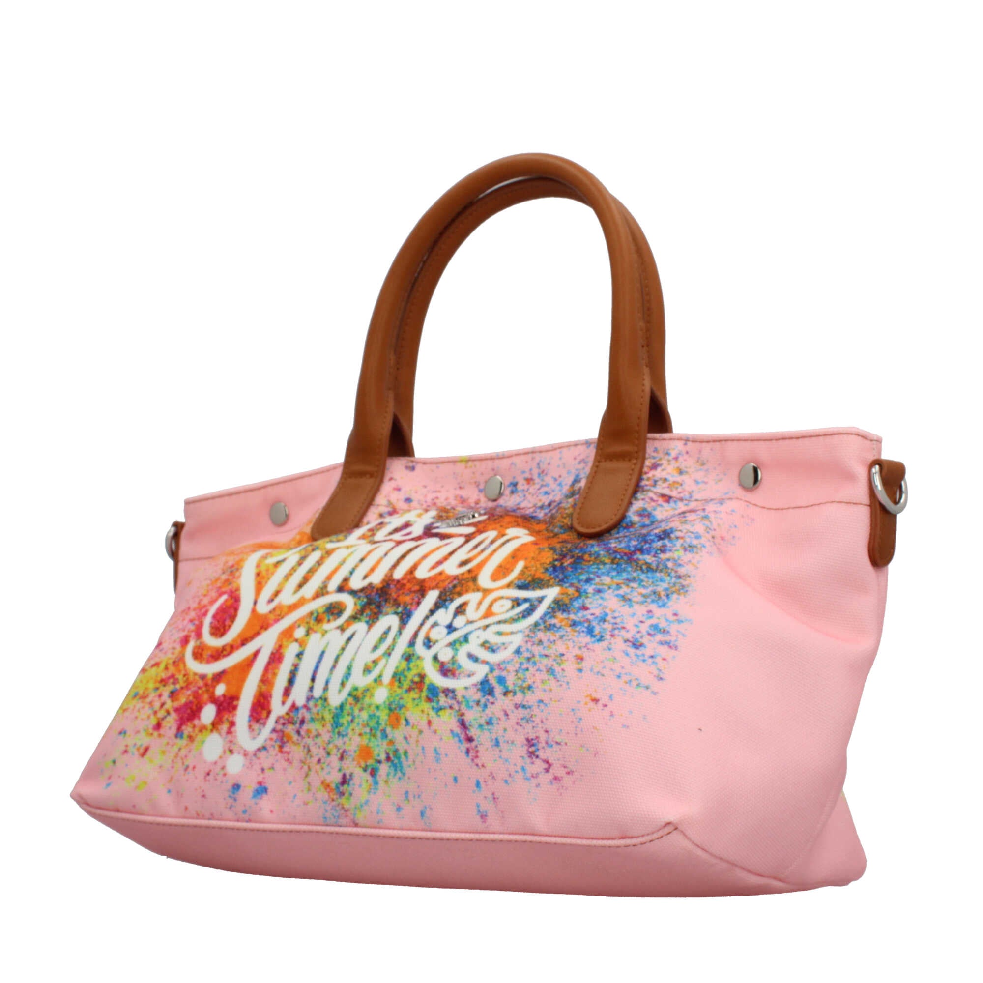 Borsa mare Ynot in tessuto con stampa estiva e tracolla rimovibile