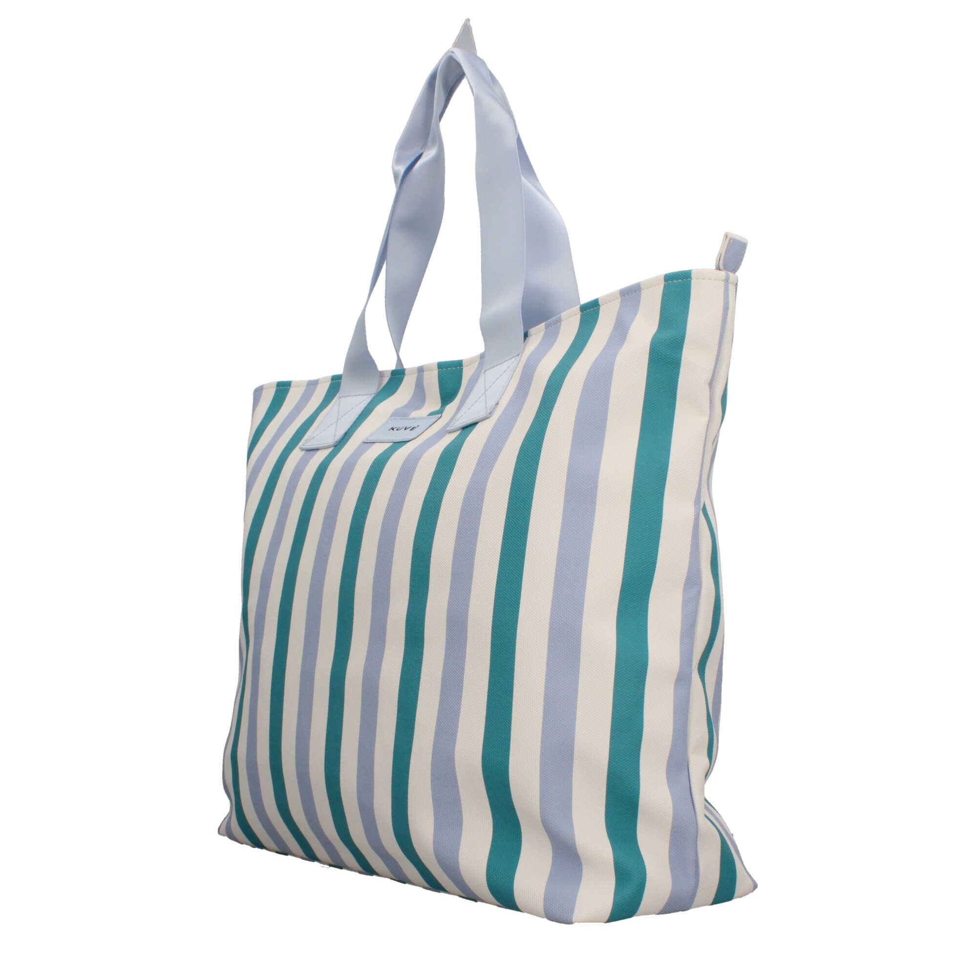 Shopping bag KUVE con righe verticali e manici in tessuto