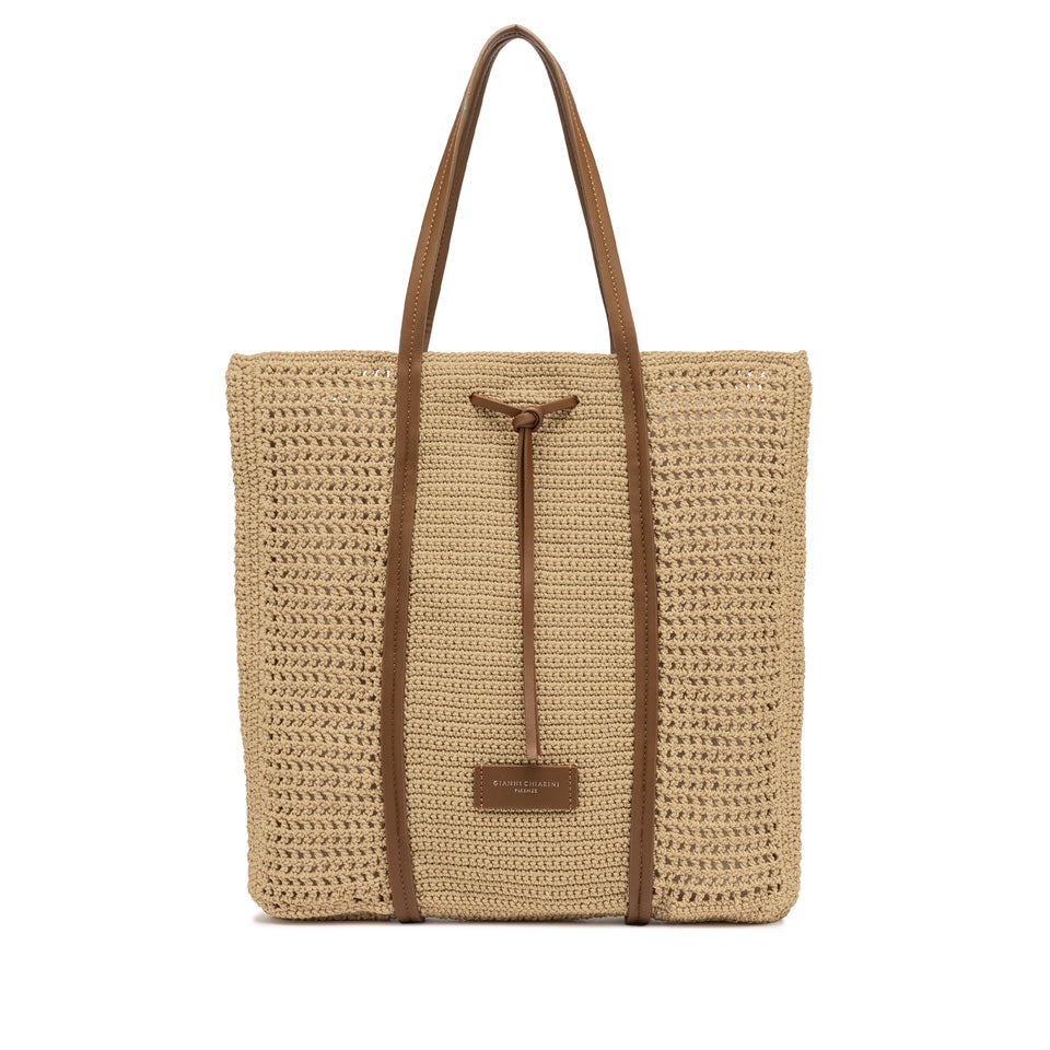 Shopping bag Gianni Chiarini in tessuto uncinetto con design raffinato