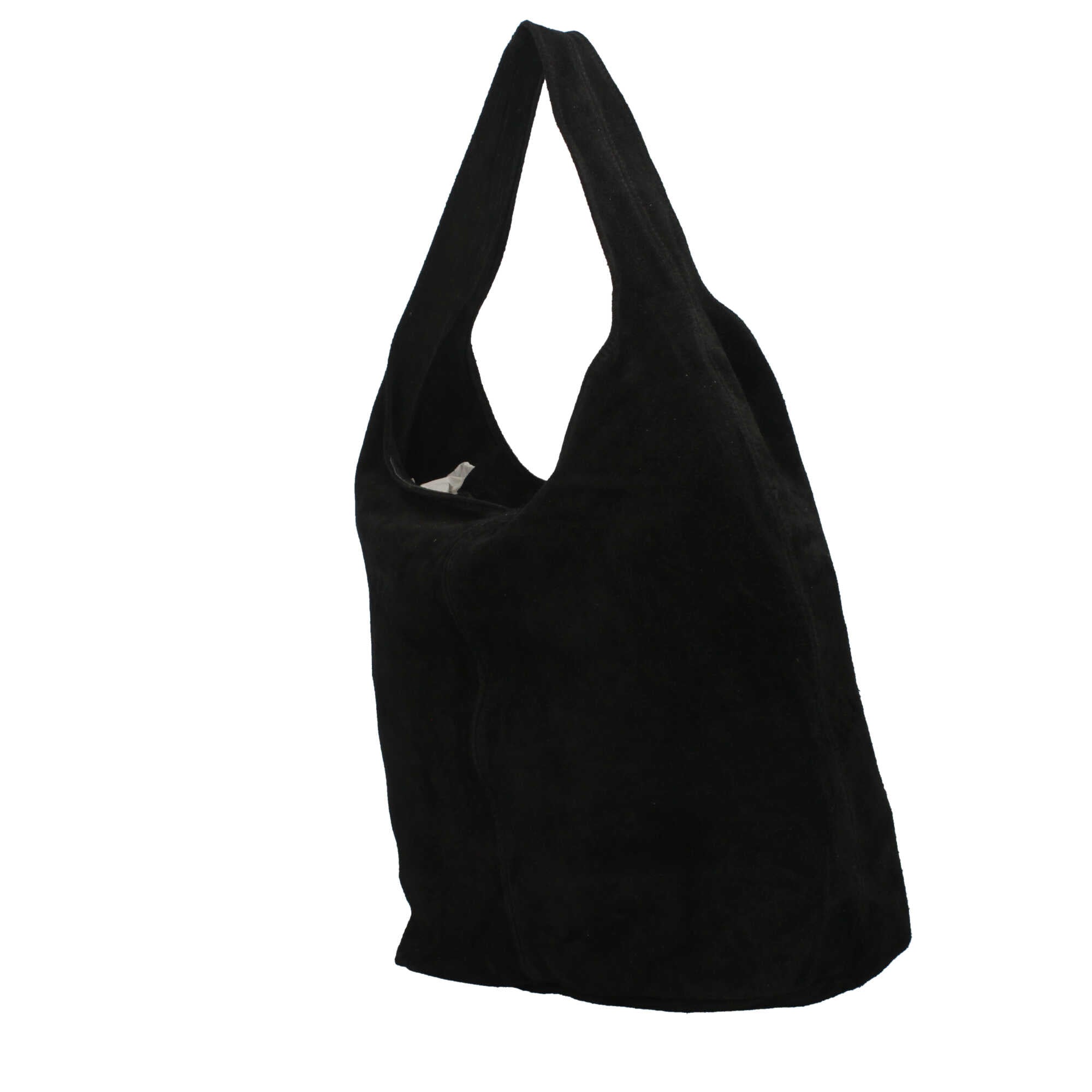 Borsa a spalla in camoscio Made in Italy dal design contemporaneo