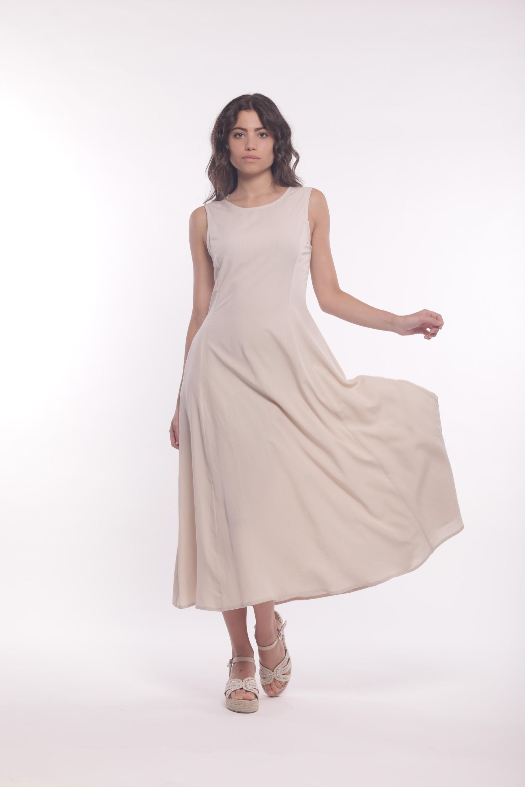Minimua Gonna Corta in Bull di Cotone Beige XL | Giò Fashion