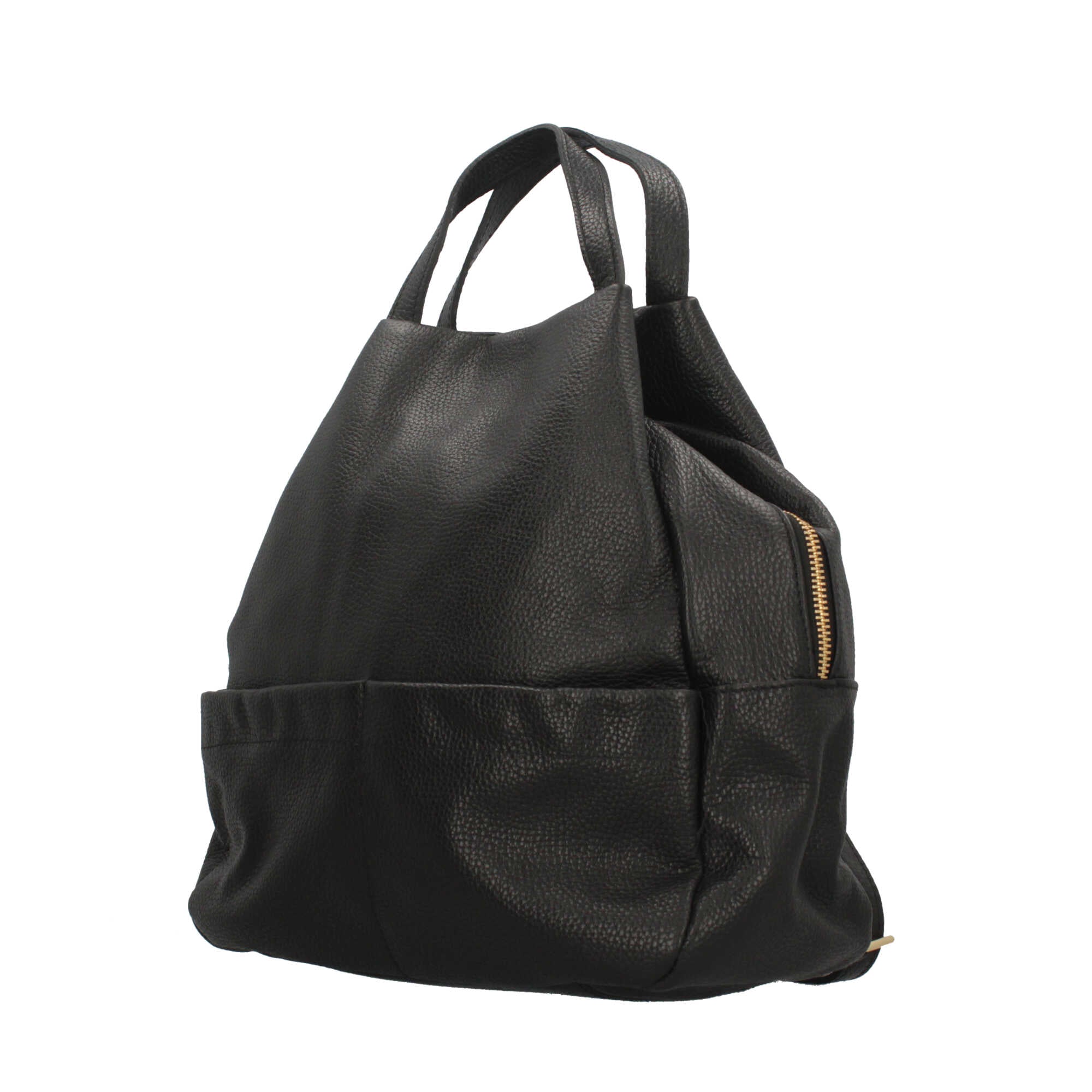 Zaino in pelle con chiusura zip Mde In Italy