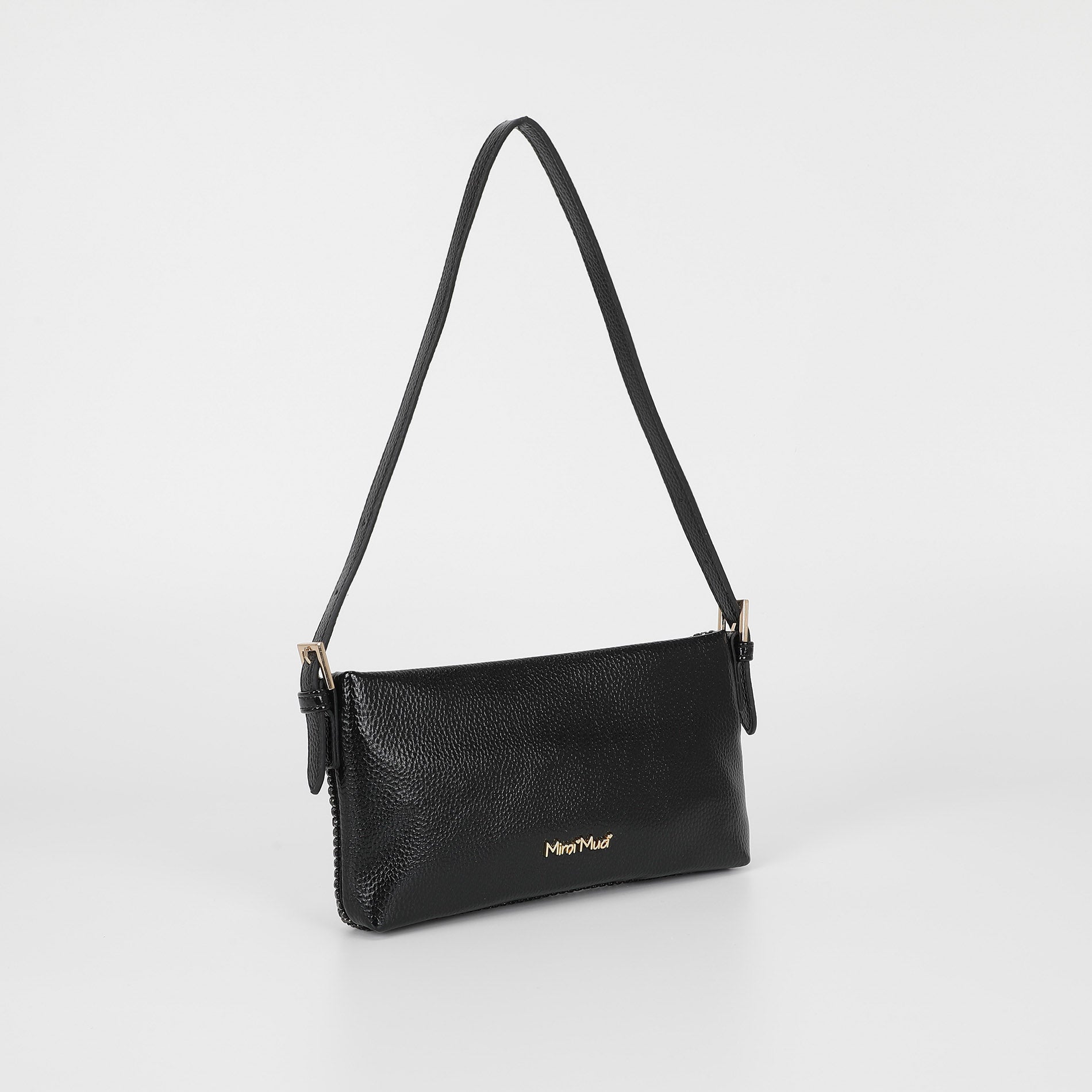 Mimi Mua borsa con strass e fibbie ai lati