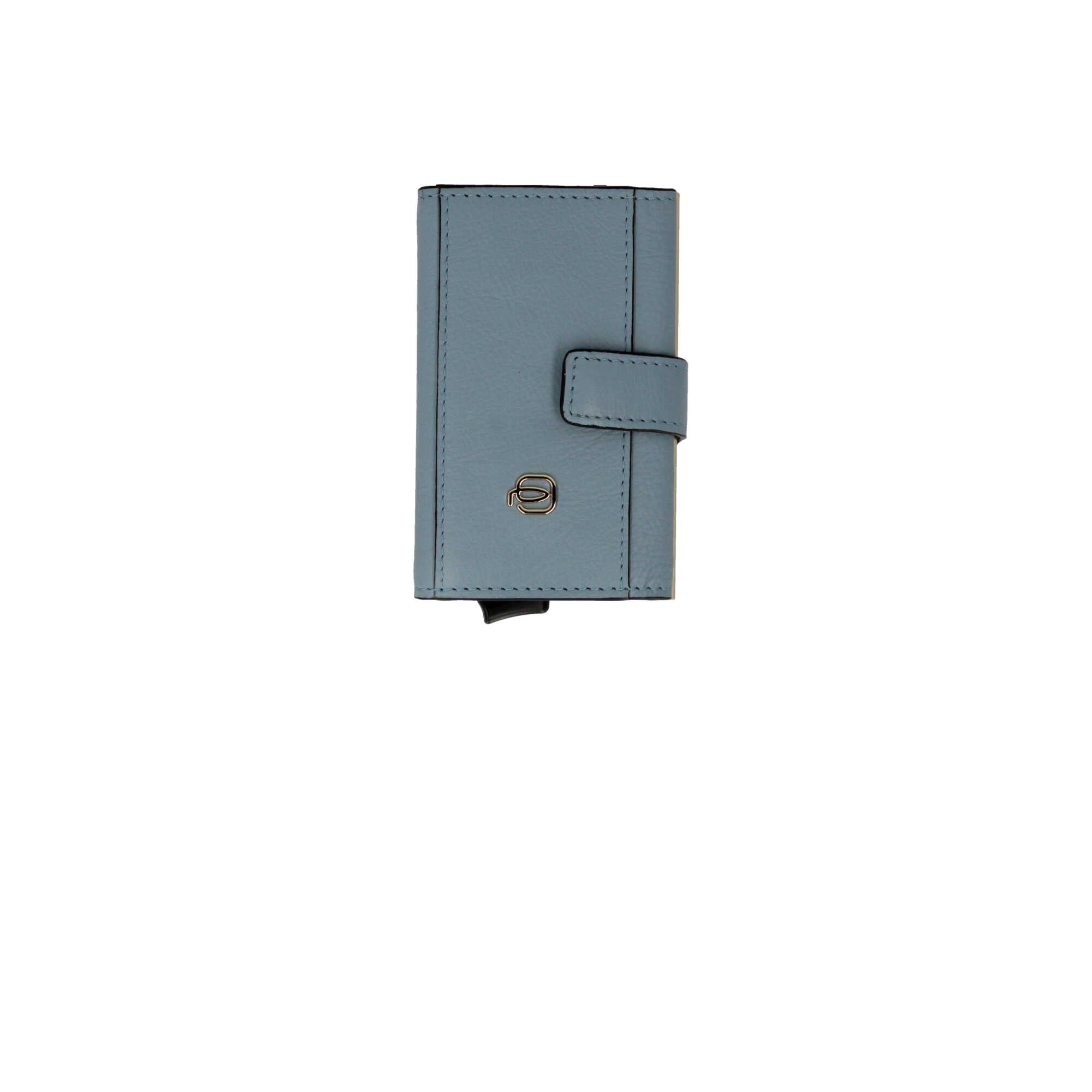 Porta carte di credito Piquadro in pelle con chiusura a bottone