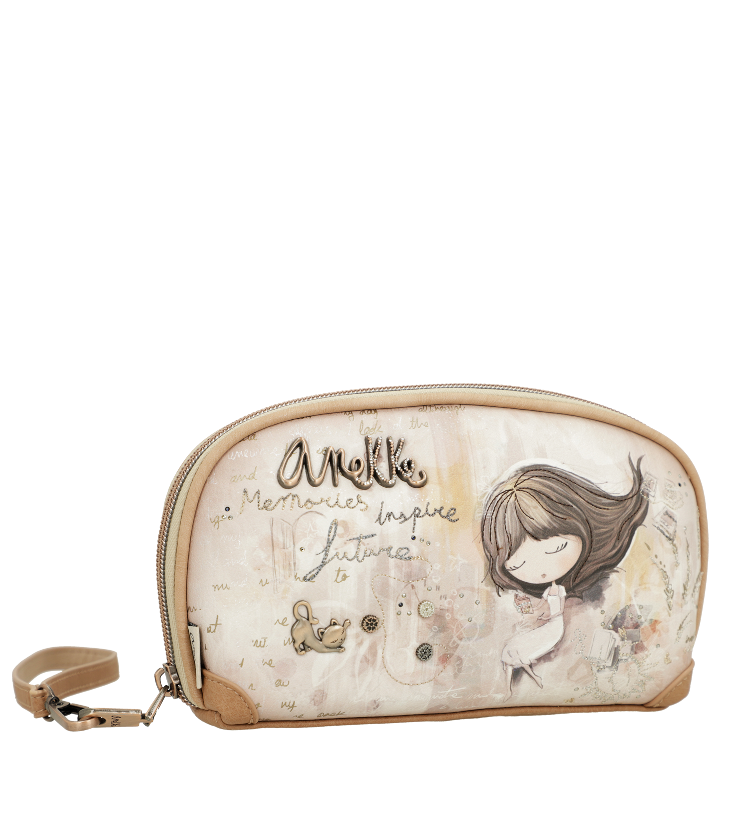 Beauty case Anekke elegante e pratico con chiusura zip Beige TU | Giò Fashion