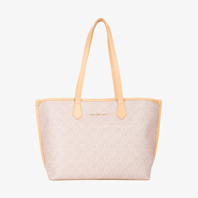 Shopper Valentino in ecopelle con logo all over Rosa TU | Giò Fashion