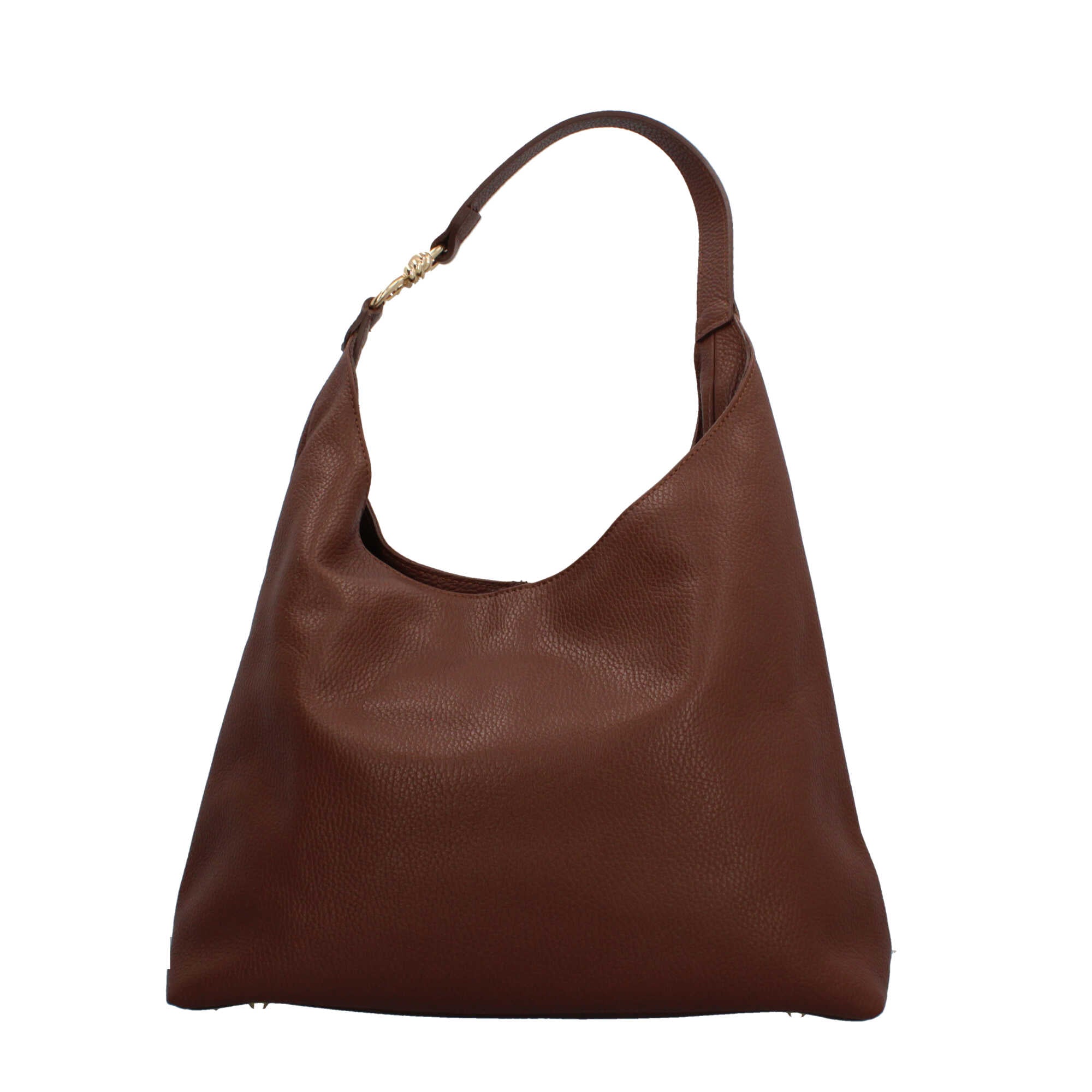 Borsa a spalla in vera pelle martellata Made in Italy