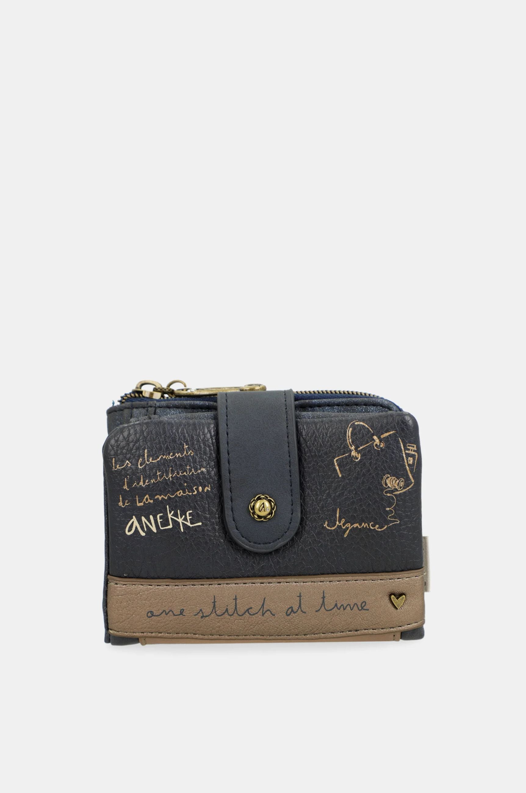 portafoglio piccolo Anekke Contemporary con chiusura zip BLU TU | Giò Fashion