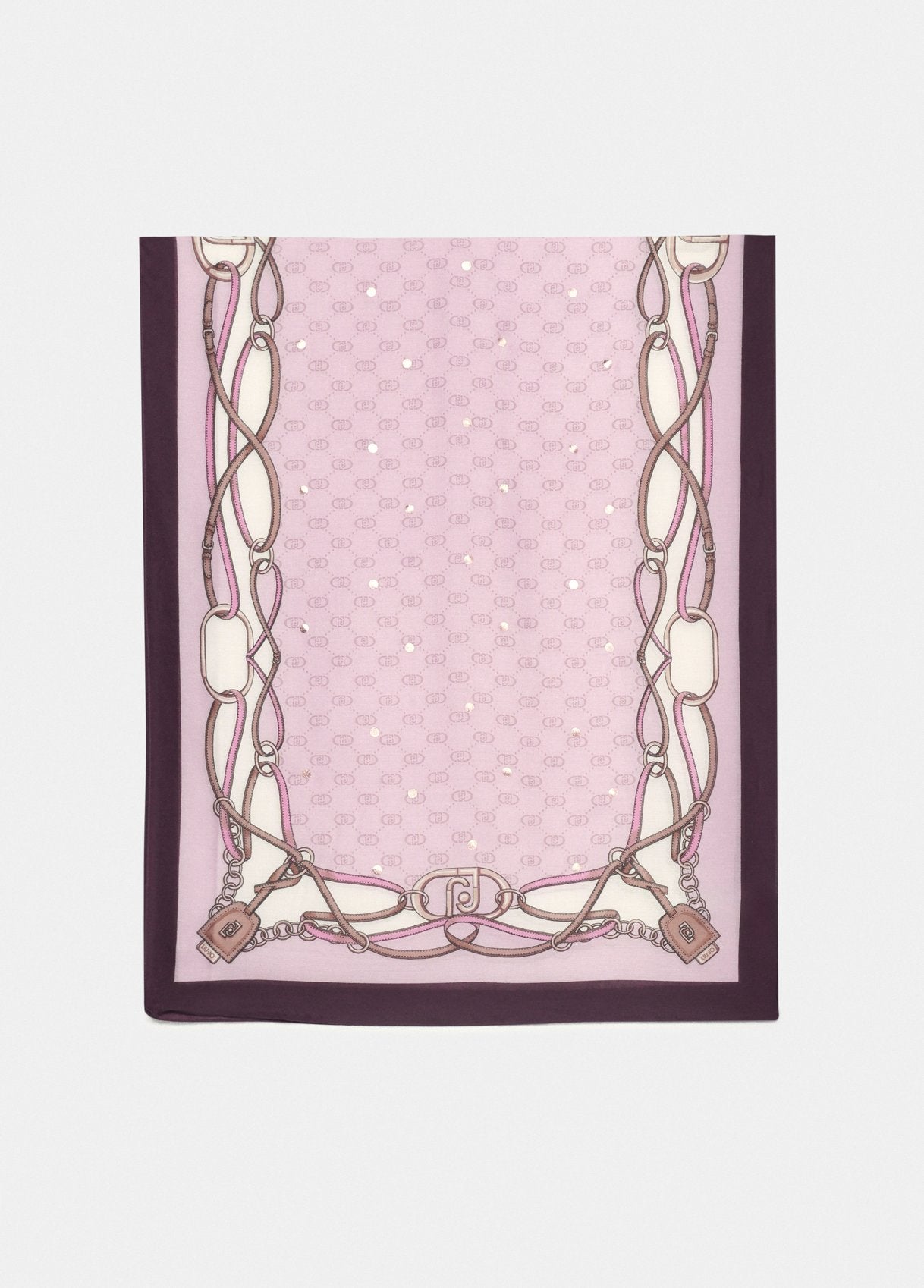 Foulard Liu Jo con stampa catene Rosa TU | Giò Fashion