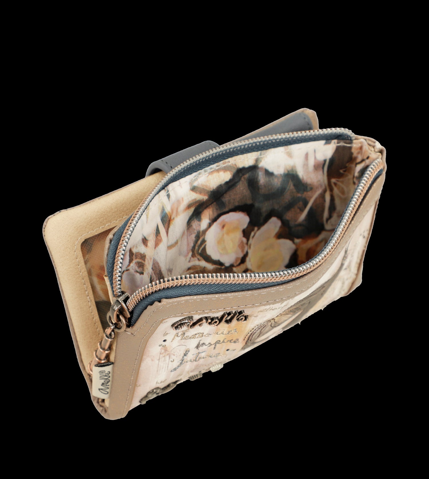Portafoglio Anekke compatto ed elegante con doppia zip