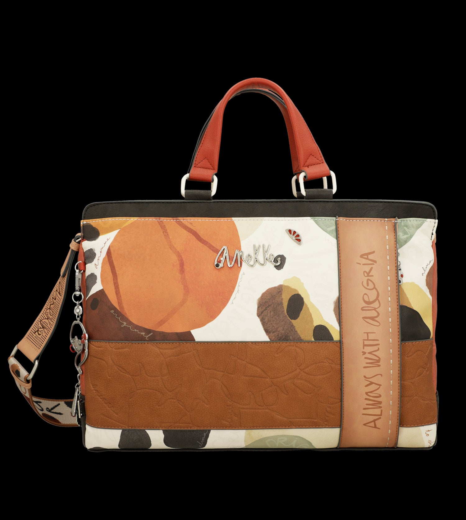 Cartella porta PC Anekke con design artistico e tracolla regolabile