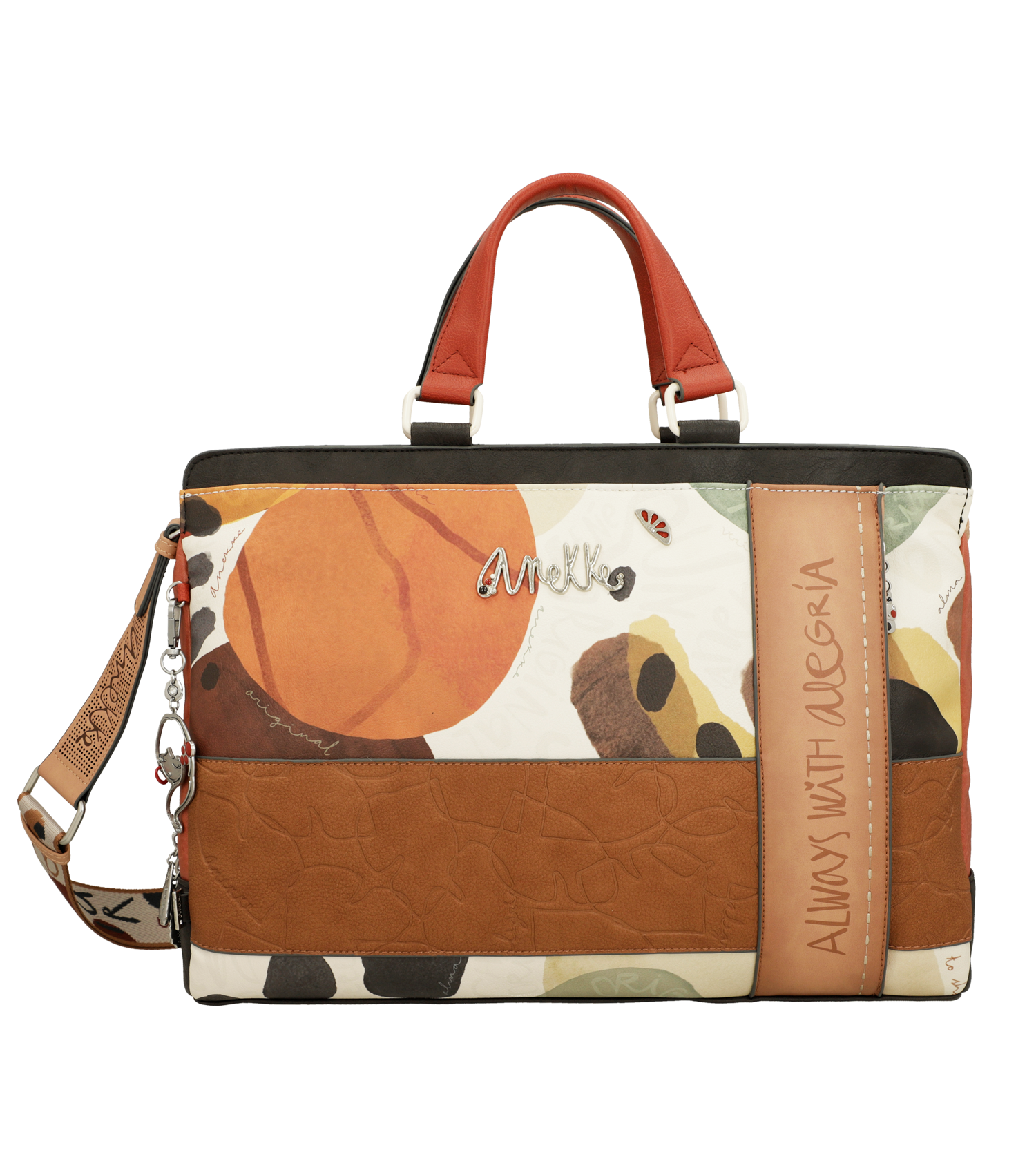 Cartella porta PC Anekke con design artistico e tracolla regolabile Arancione TU | Giò Fashion