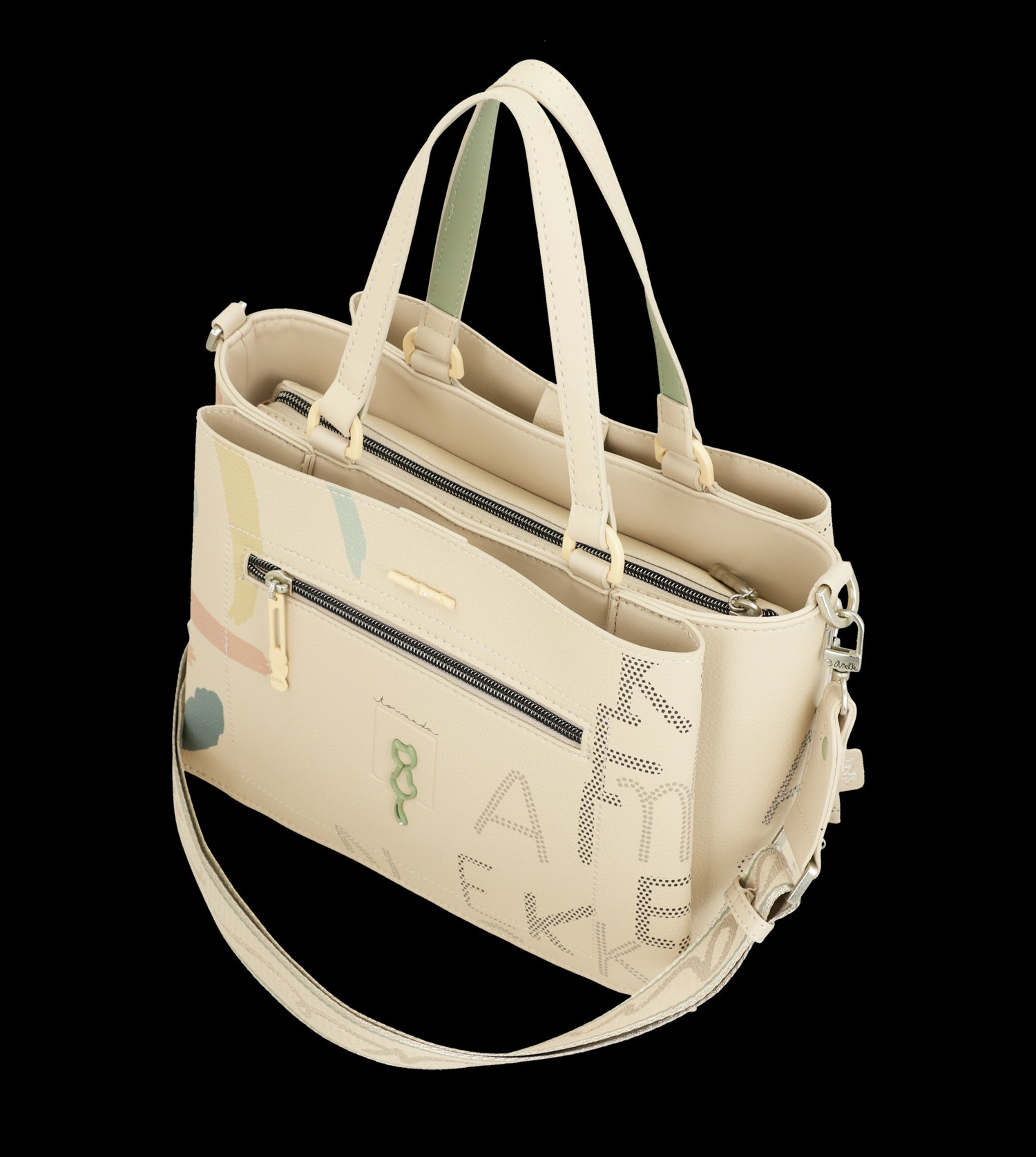 Borsa Anekke a mano con trafori e tracolla rimovibile