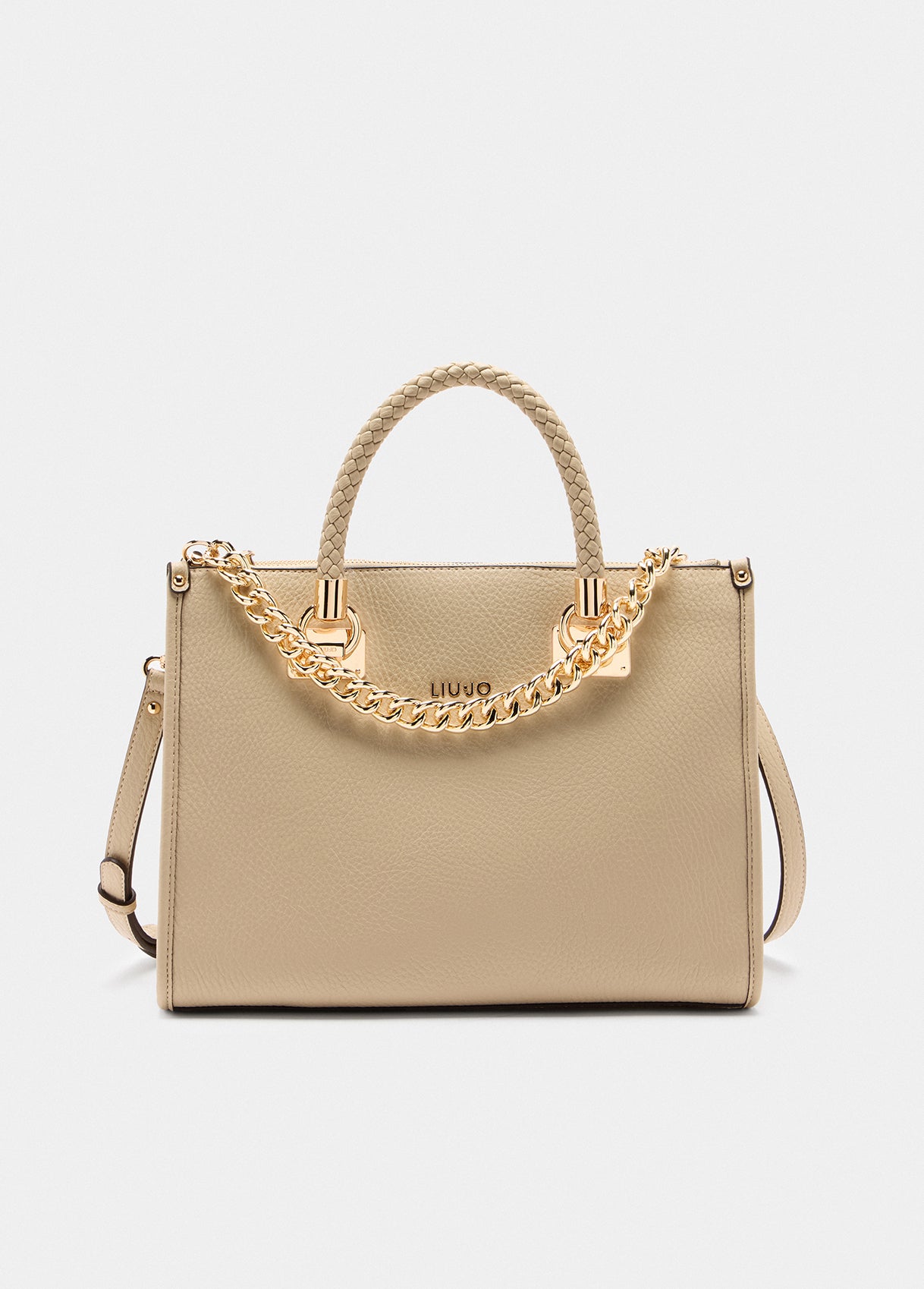 Borsa satchel media Liu Jo Better con manici intrecciati Oro TU | Giò Fashion