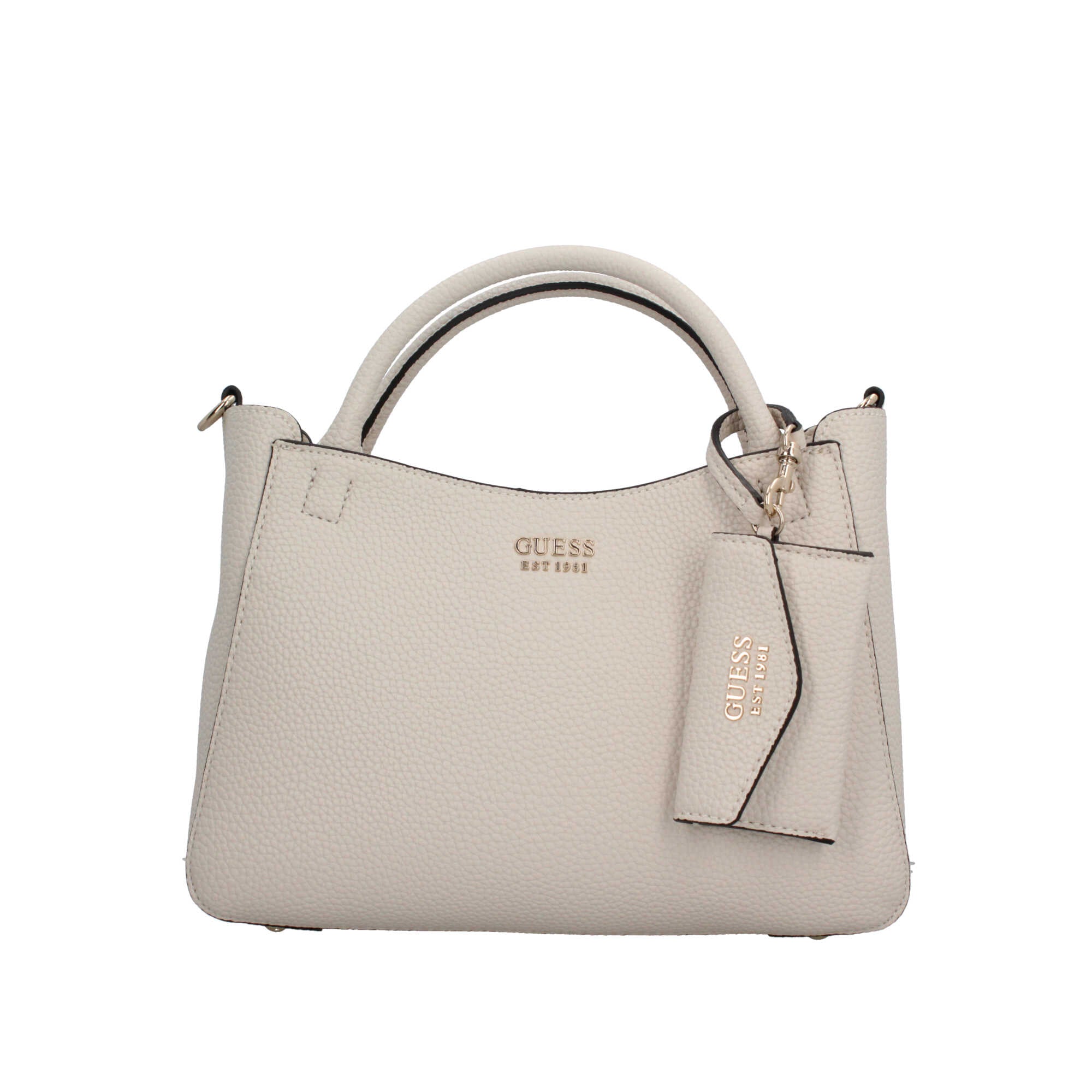 Borsa a Mano Guess con Charm e Tracolla Rimovibile Beige TU | Giò Fashion