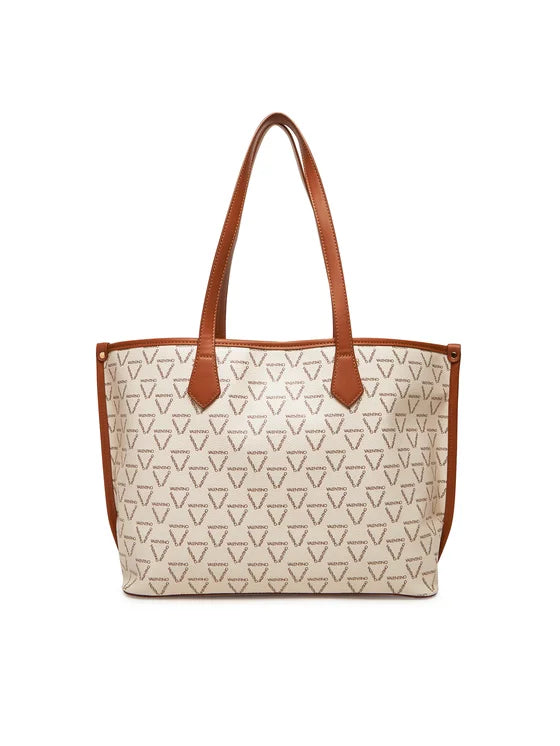 Shopper Valentino con stampa monogram e manici lunghi